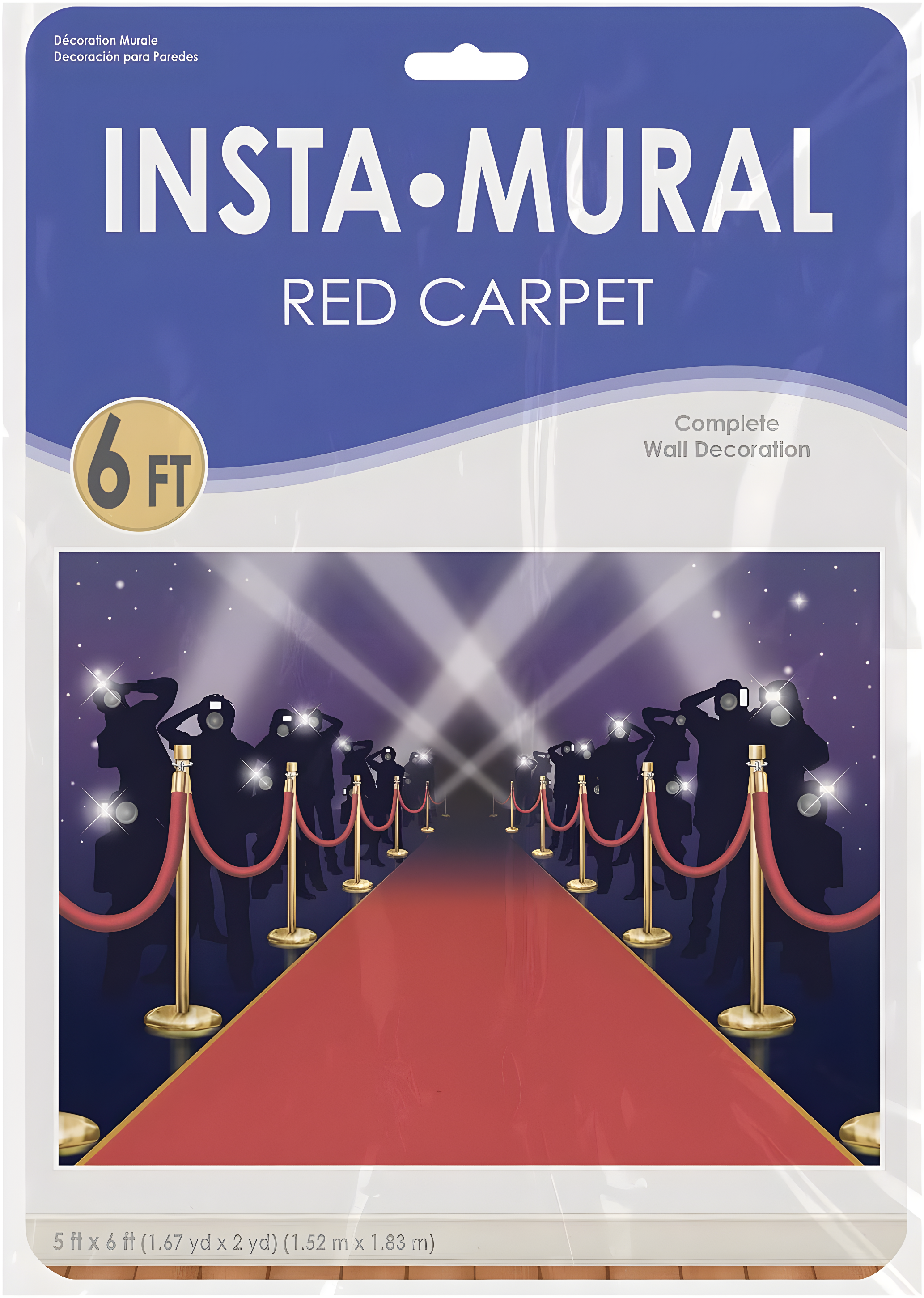 Beistle Red Carpet Insta-Mural Photo Op, 5' x 6', (1/Pkg) Multicolored