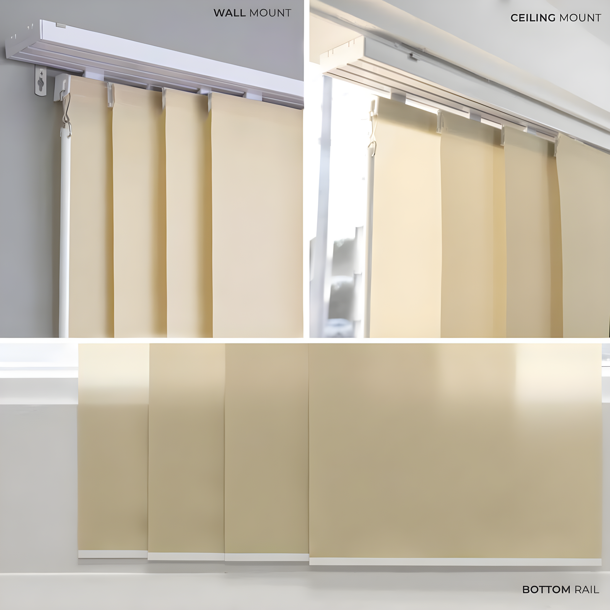 CHICOLOGY QUAD RAIL SLIDING PANEL Brunch Grey (Light Filtering) W:46-86 x H:Up-to 96 inches