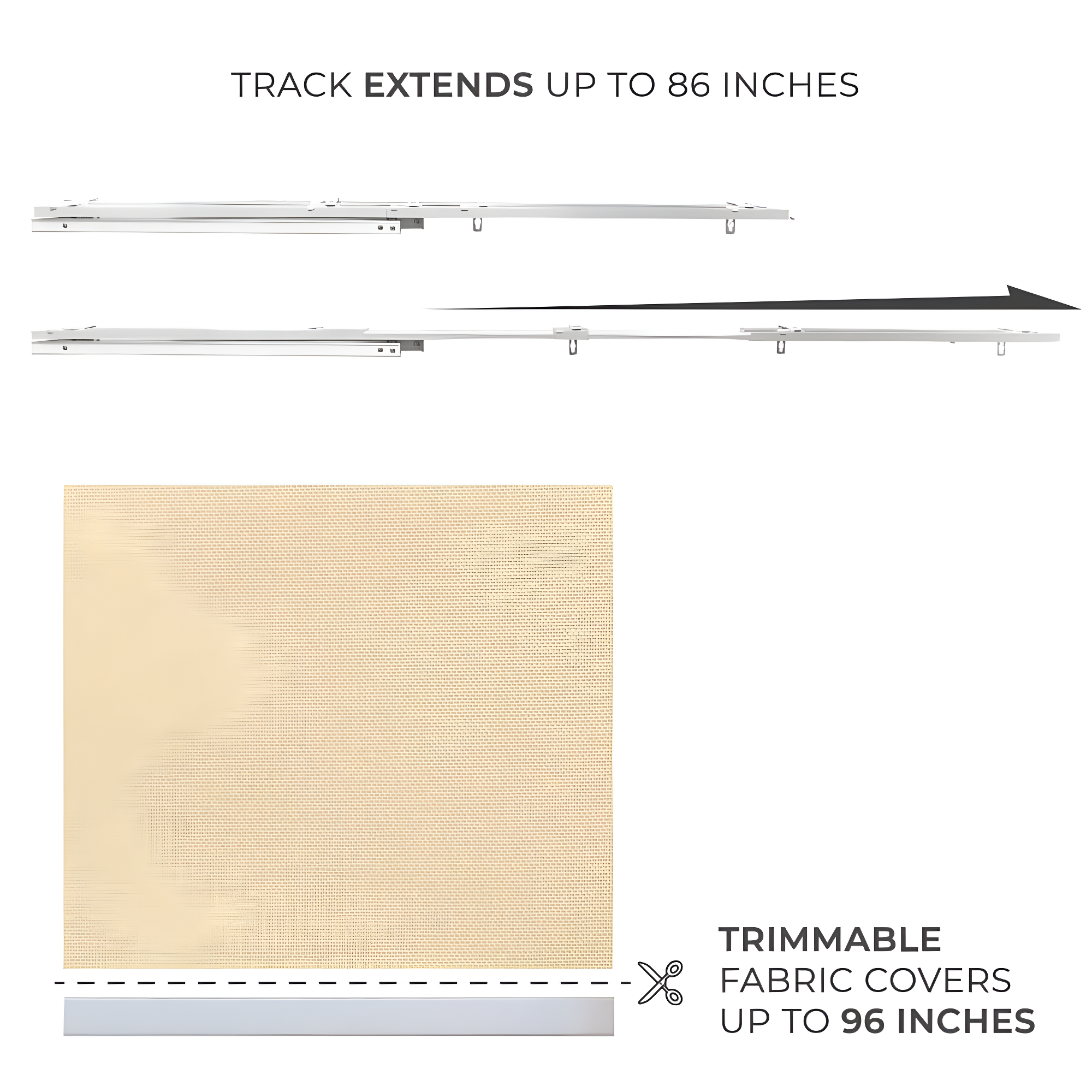 CHICOLOGY QUAD RAIL SLIDING PANEL Brunch Grey (Light Filtering) W:46-86 x H:Up-to 96 inches