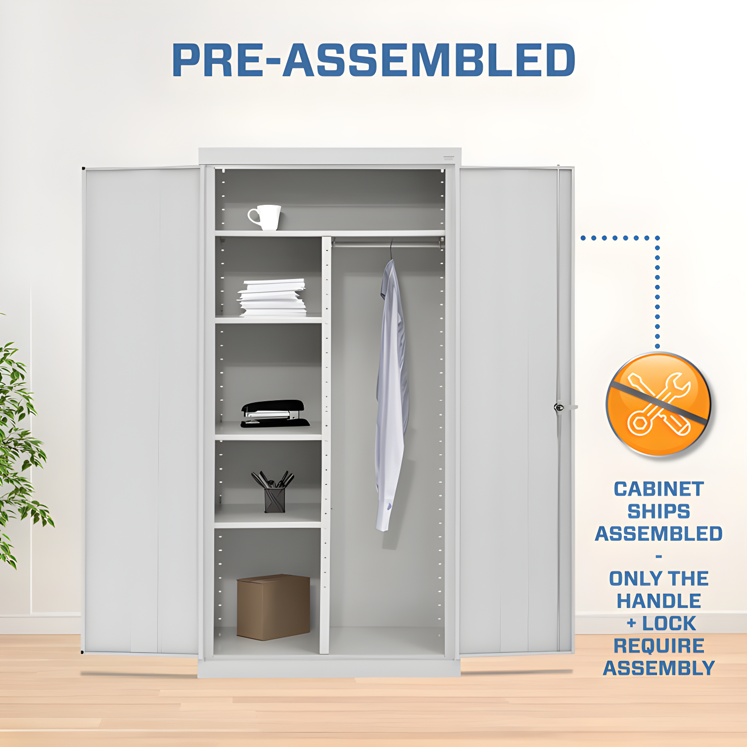 Classic Plus Sandusky Lee Classic 36" L x 18" W x 72" H Steel Garage Storage Cabinet by Sandusky