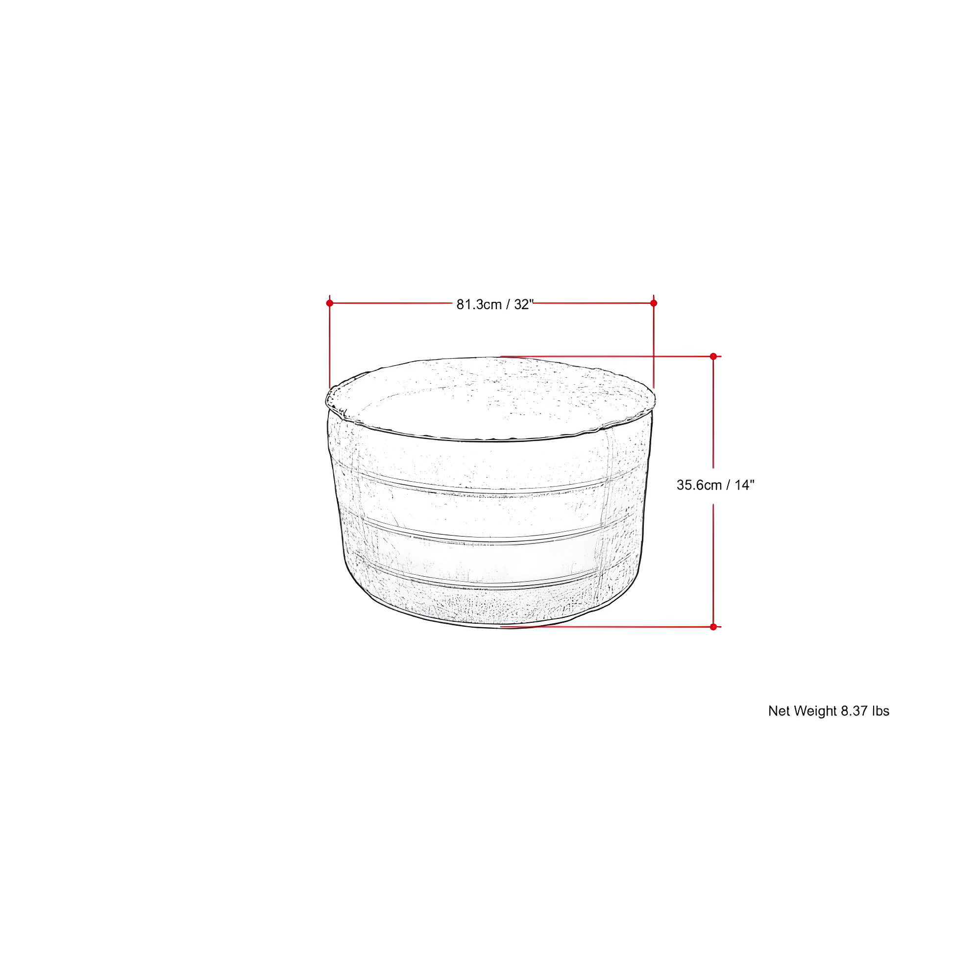 Simpli Home Brody Faux Leather Pouf