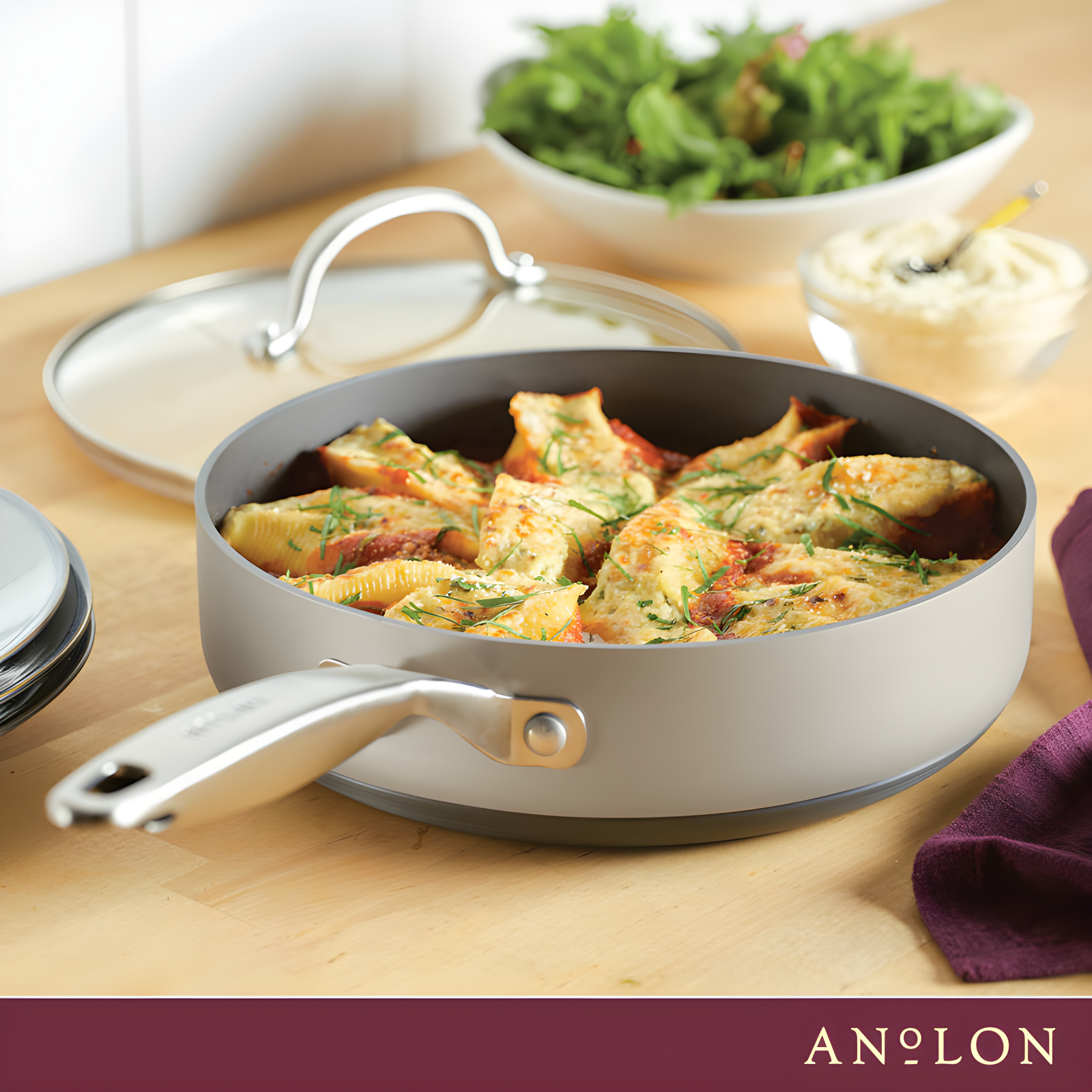Anolon Anolon Achieve Hard Anodized Nonstick Saute Pan with Lid - 3 Quart