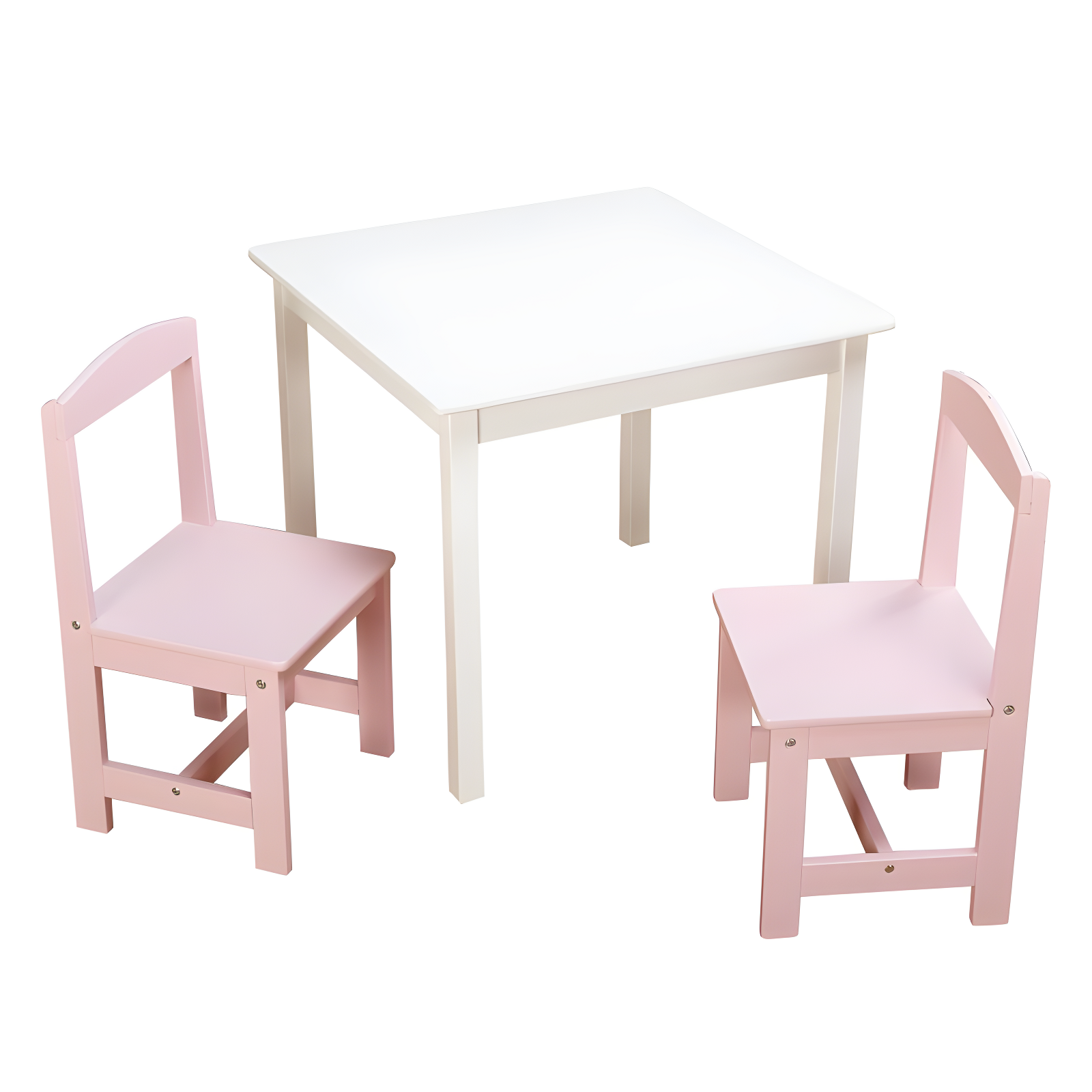 3pc Madeline Kids' Table and Chair Set White/Pink - Buylateral: Toddler Table Set, MDF Frame, 50 lb Capacity