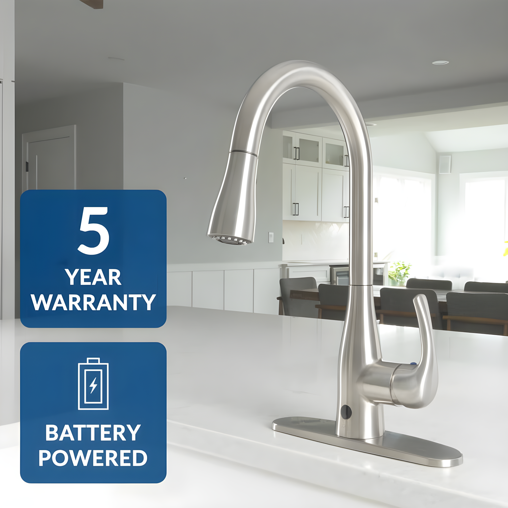 Bio Bidet by BEMIS Bio Bidet By BEMIS Pull Down Touchless Kitchen Faucet UP7000BN