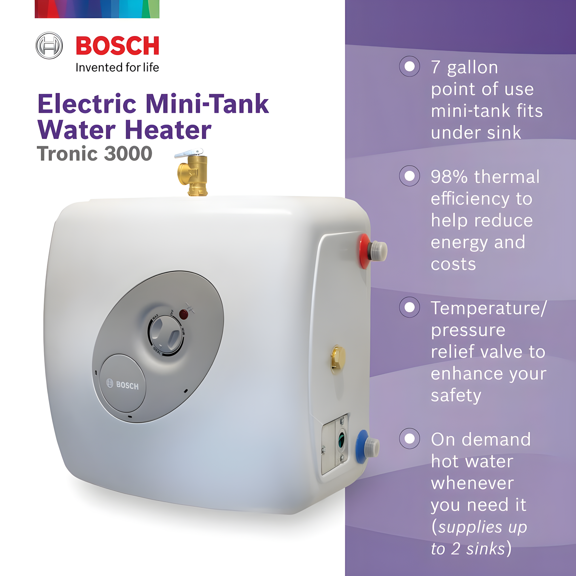 Bosch 7738004998 Tronic 3000T Point-of-Use Electric Mini-Tank Water Heater