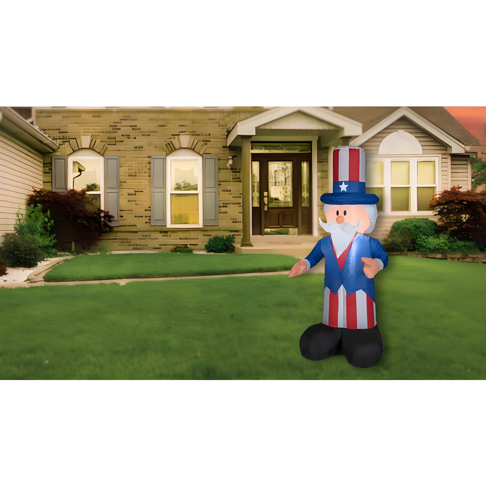 4' Lighted Inflatable Uncle Sam Decoration - National Tree Company