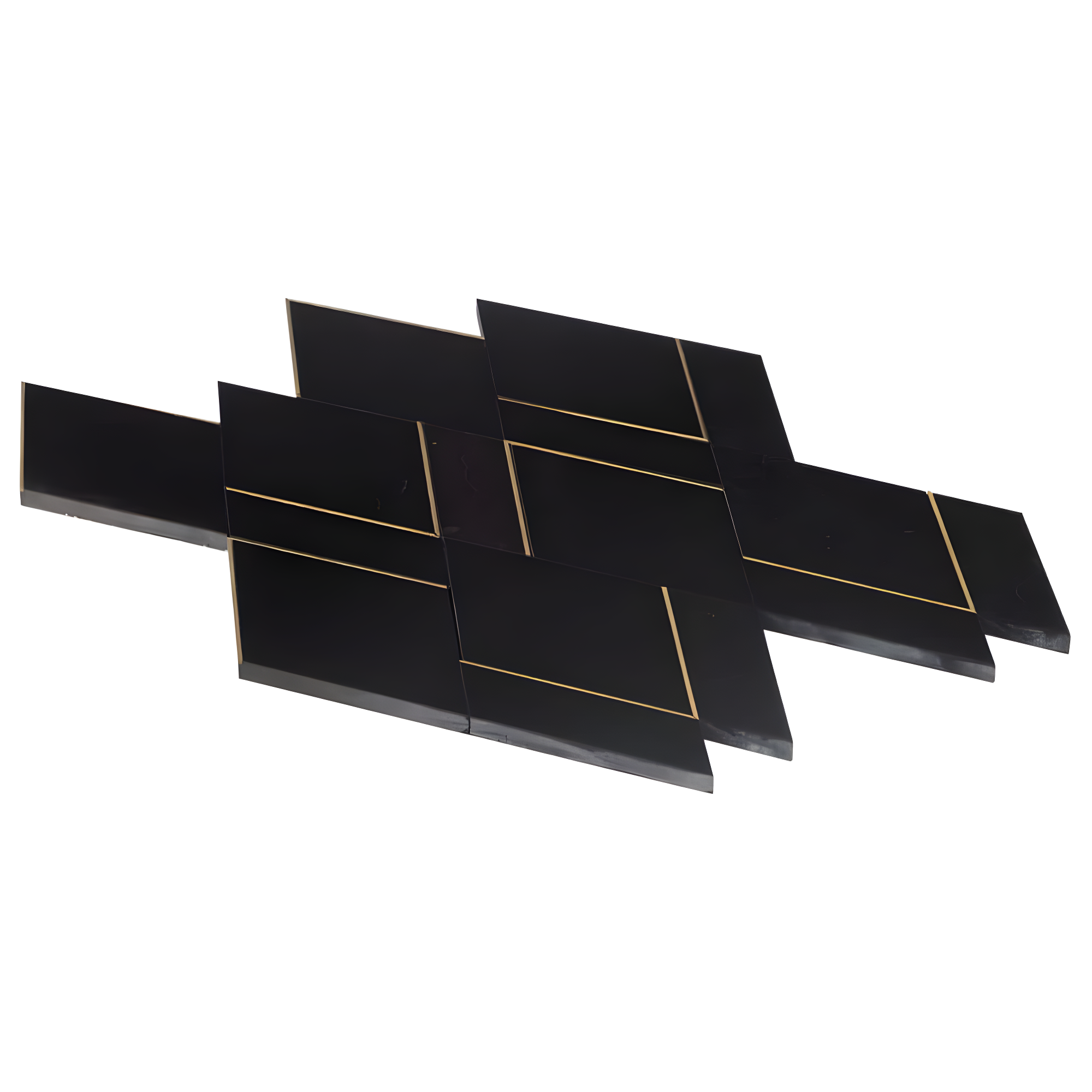 Mehko 11.81 in. x 14.96 in. Polished Marble and Brass Wall Tile