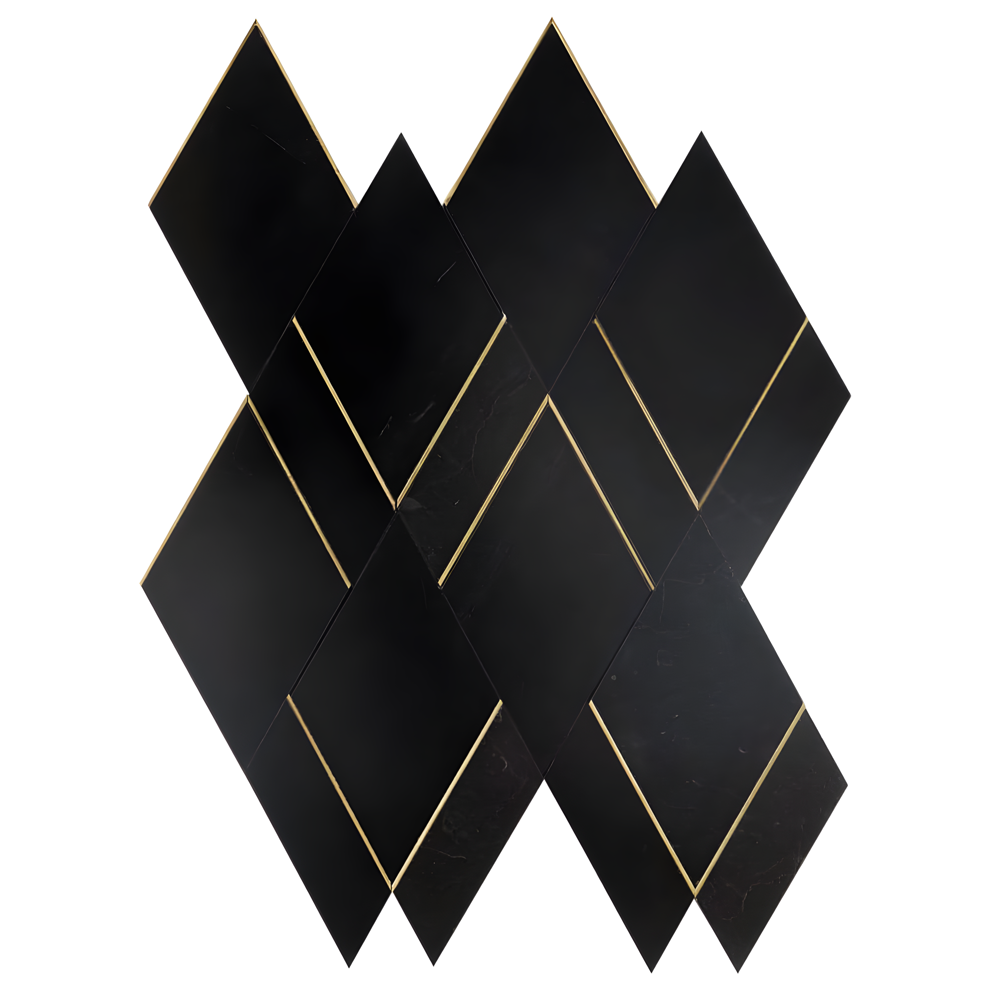 Mehko 11.81 in. x 14.96 in. Polished Marble and Brass Wall Tile