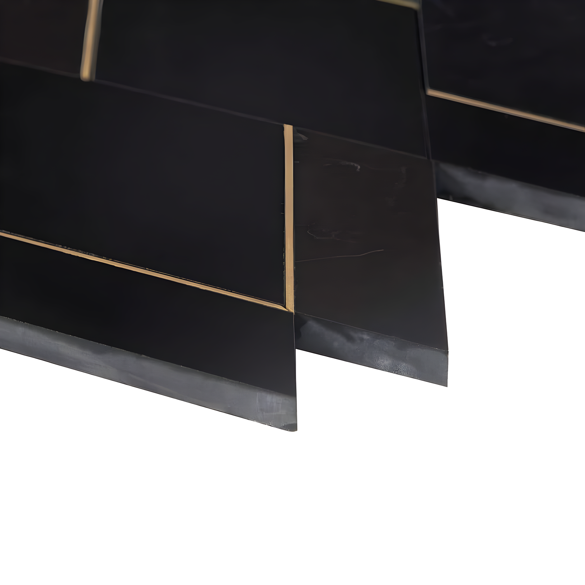 Mehko 11.81 in. x 14.96 in. Polished Marble and Brass Wall Tile
