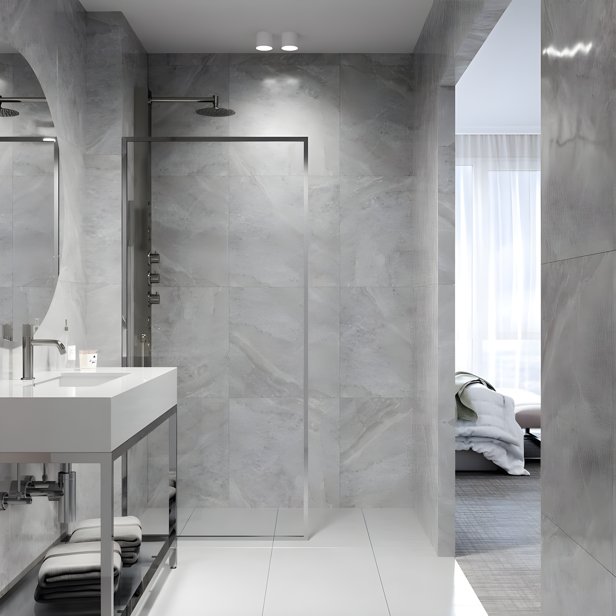 Meridian 34" W x 74" H Fixed Framed Shower Screen with 3/8" Glass