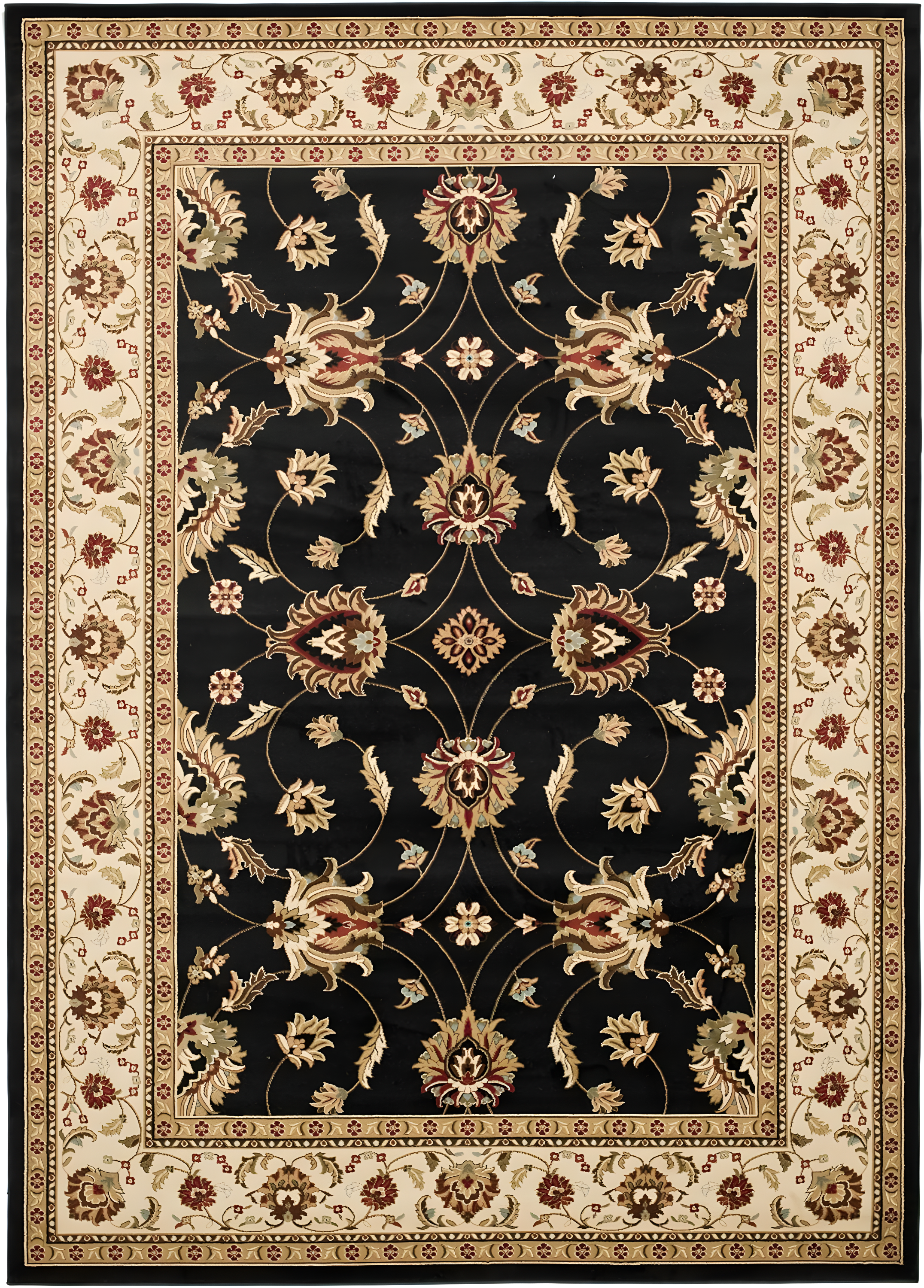 Lyndhurst LNH553 Power Loomed Area Rug - Black/Ivory - 8'x11' - Safavieh.