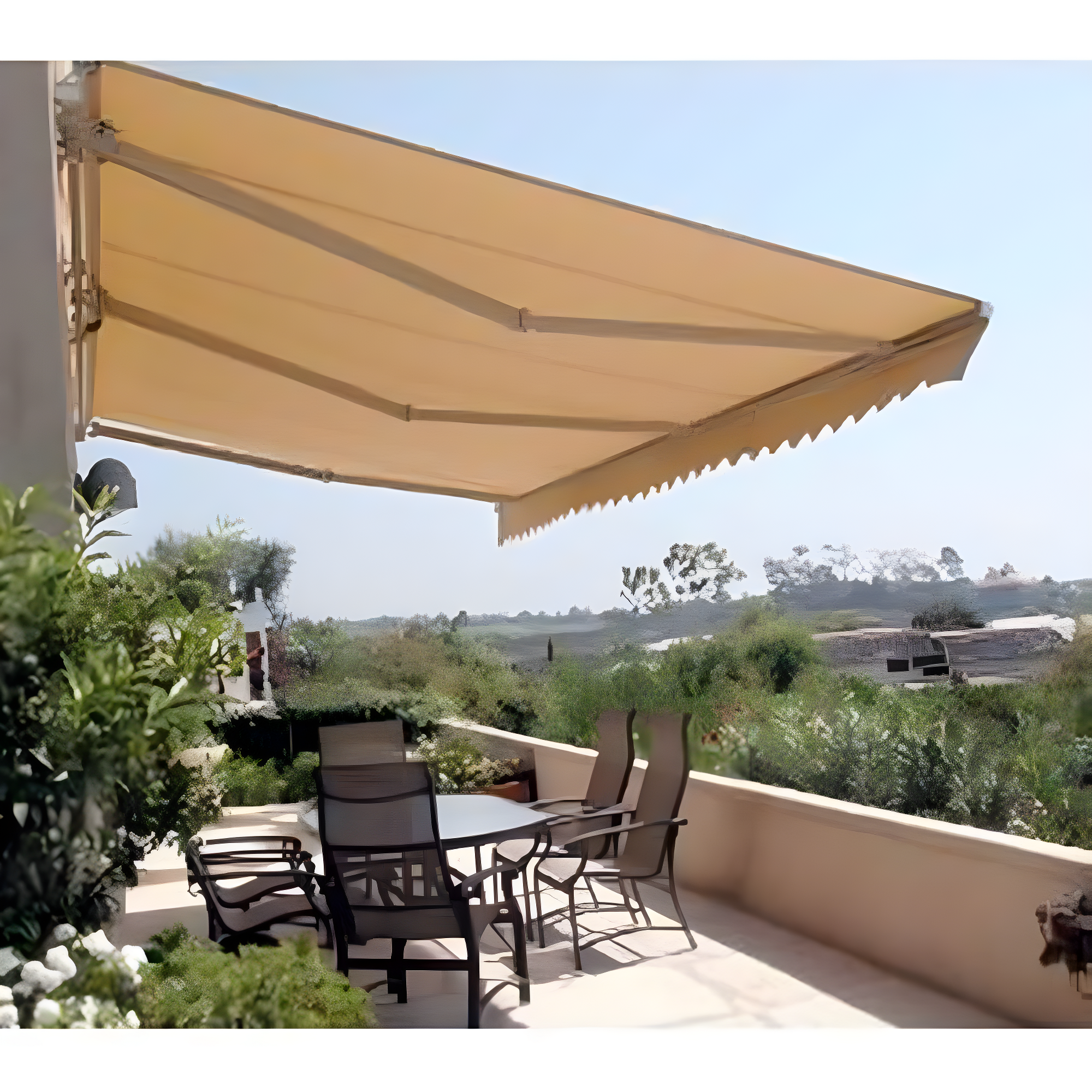 Retractable Patio Awning - White Frame