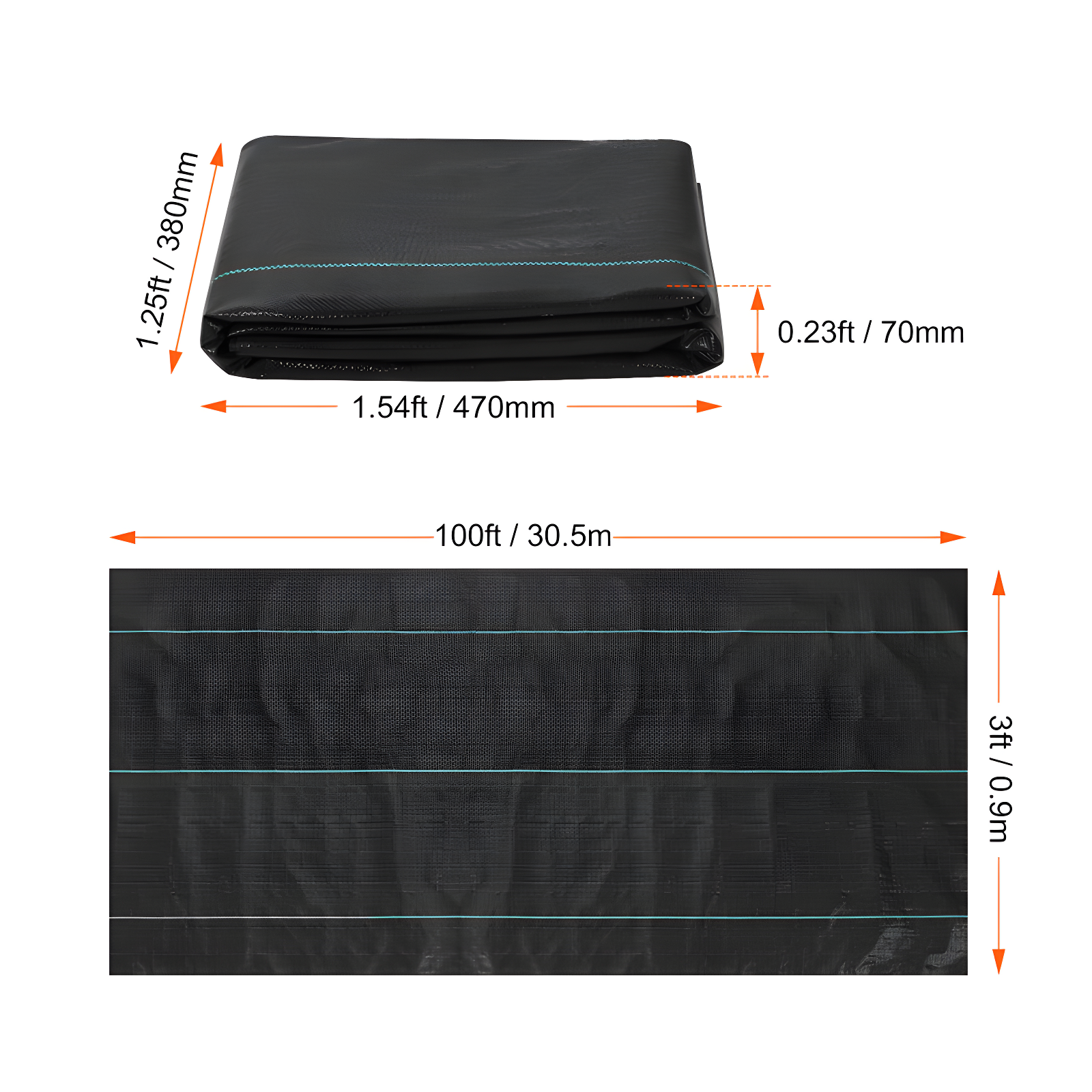 VEVOR VEVOR Landscape Fabric Garden Weed Barrier Driveway Fabric