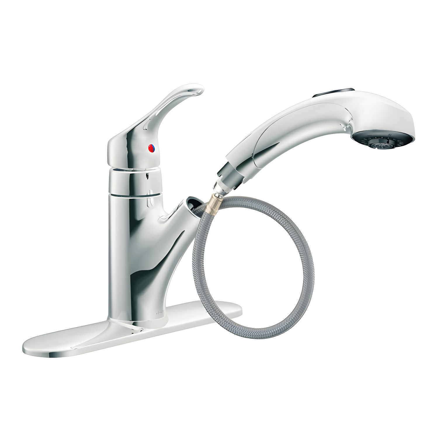 MOEN Renzo Spot Resist Stainless 9 in. H Pull Out Sprayer Kitchen Faucet with 360° Spout Swivel and PowerClean