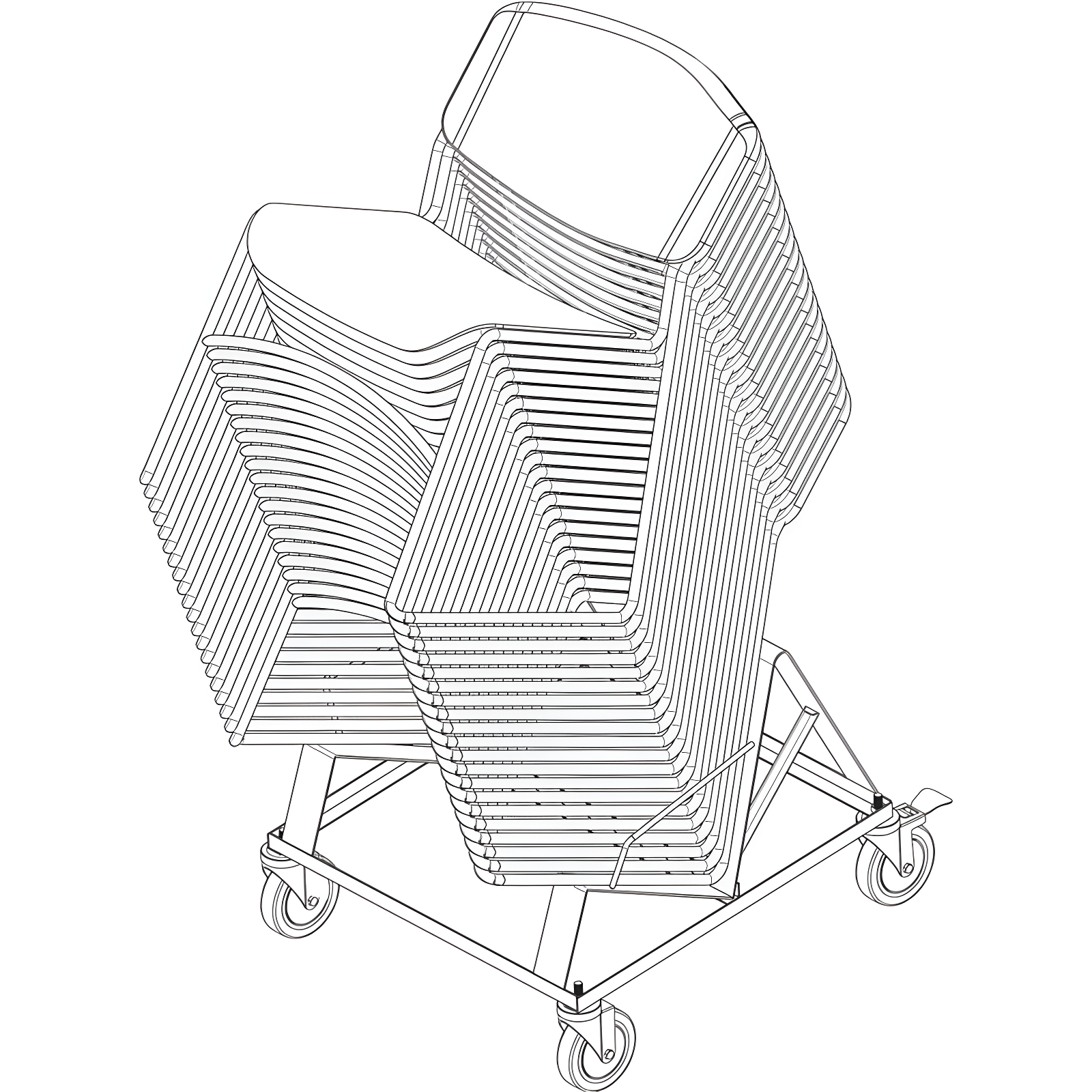 Lorell Stack Chair Steel Dolly