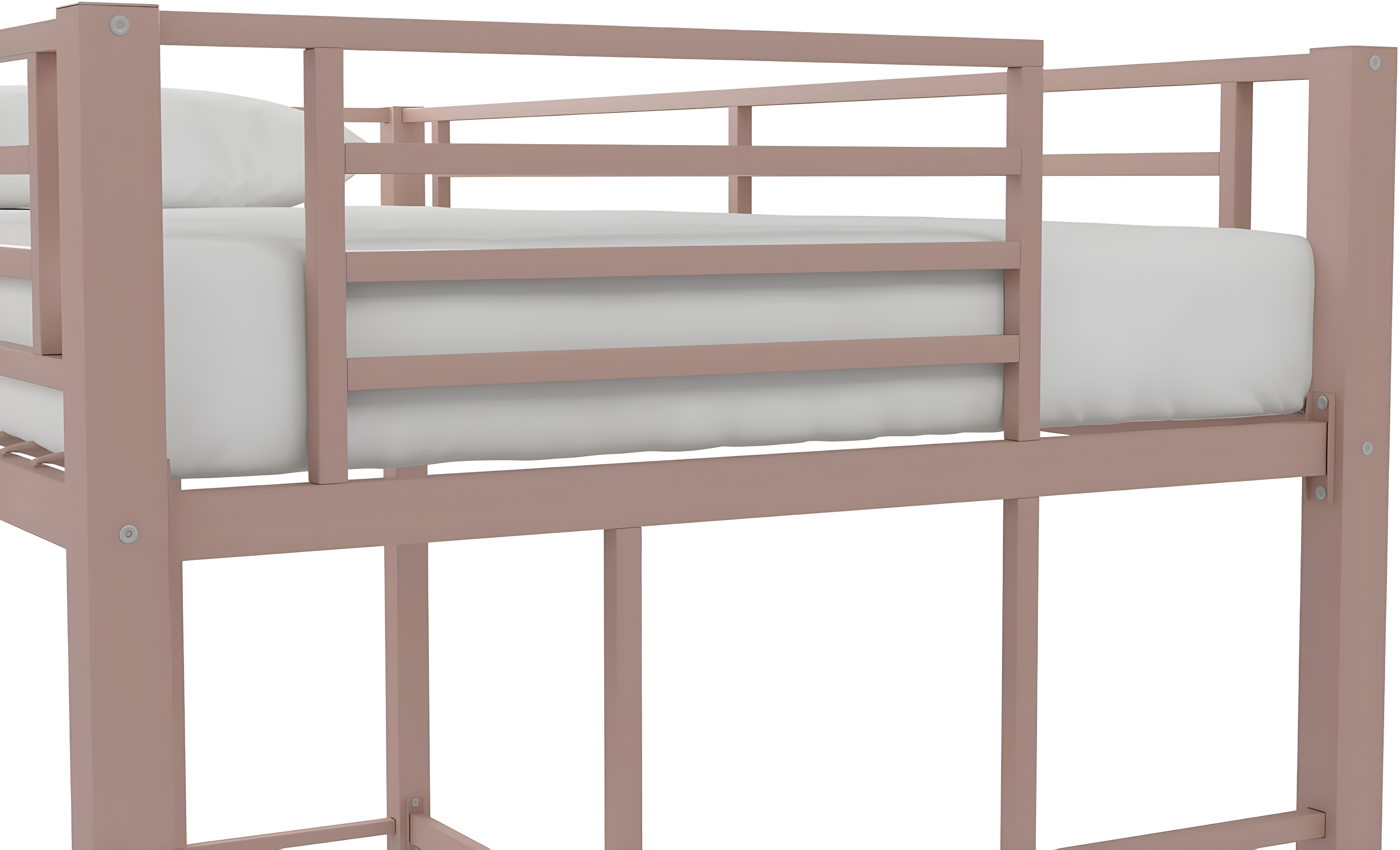 Your Zone Brittain Twin Metal Loft Bed, Pink