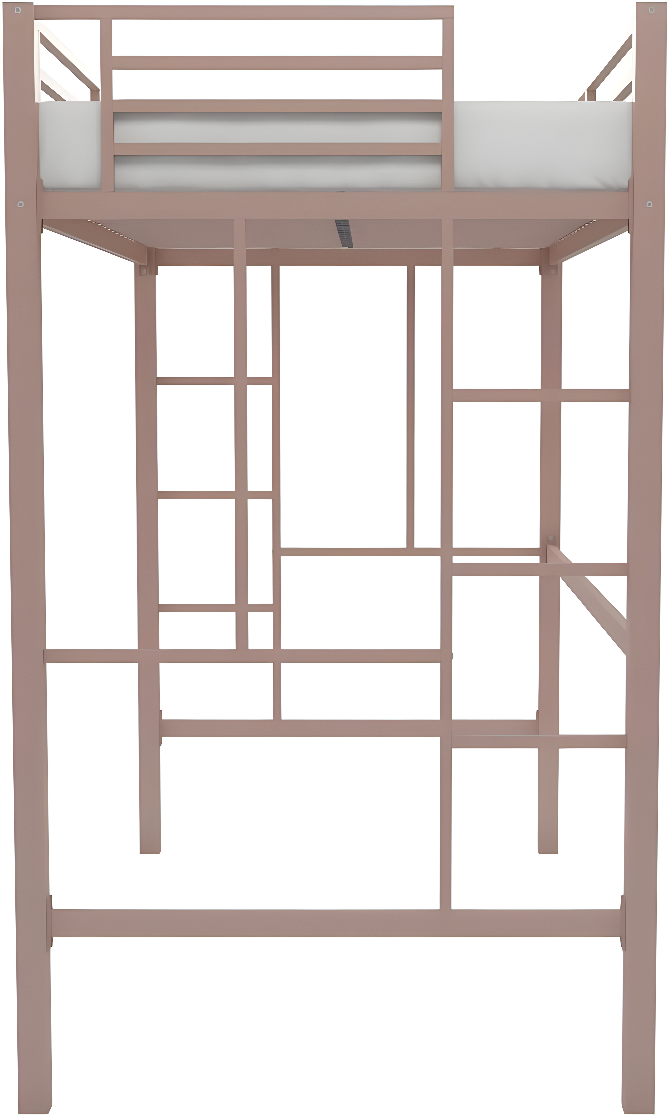 Your Zone Brittain Twin Metal Loft Bed, Pink