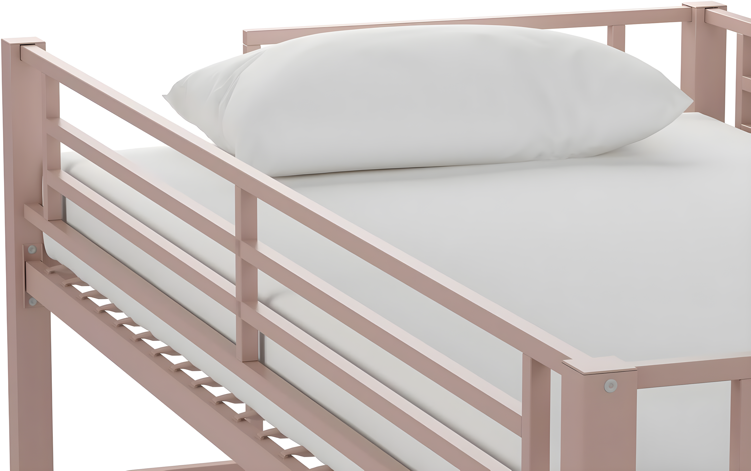 Your Zone Brittain Twin Metal Loft Bed, Pink