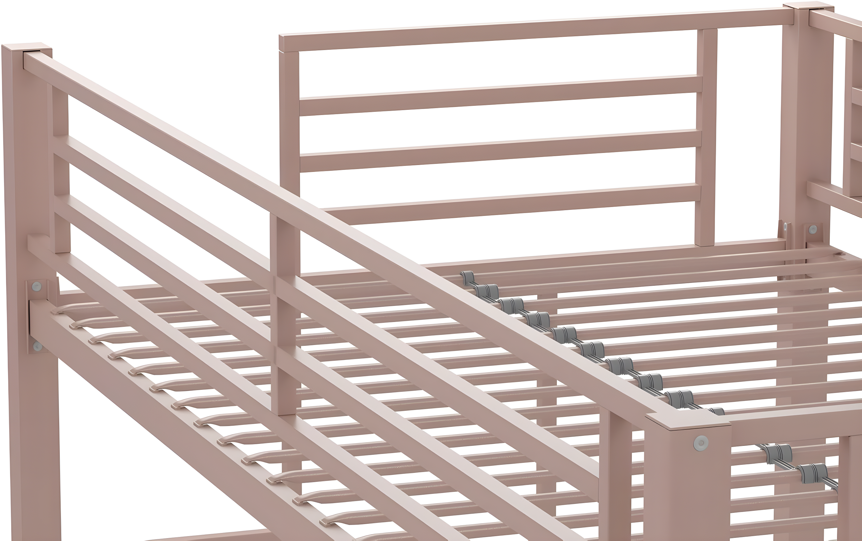 Your Zone Brittain Twin Metal Loft Bed, Pink