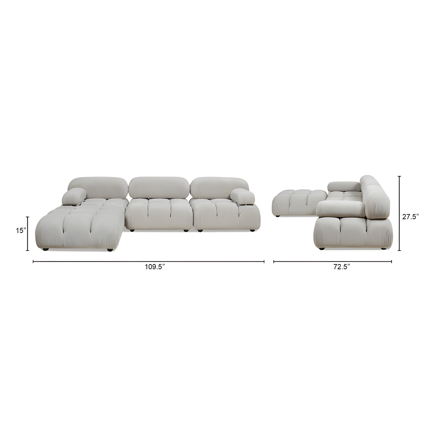 Sigma 4 - Piece Modular Upholstered Reversible L-Sectional