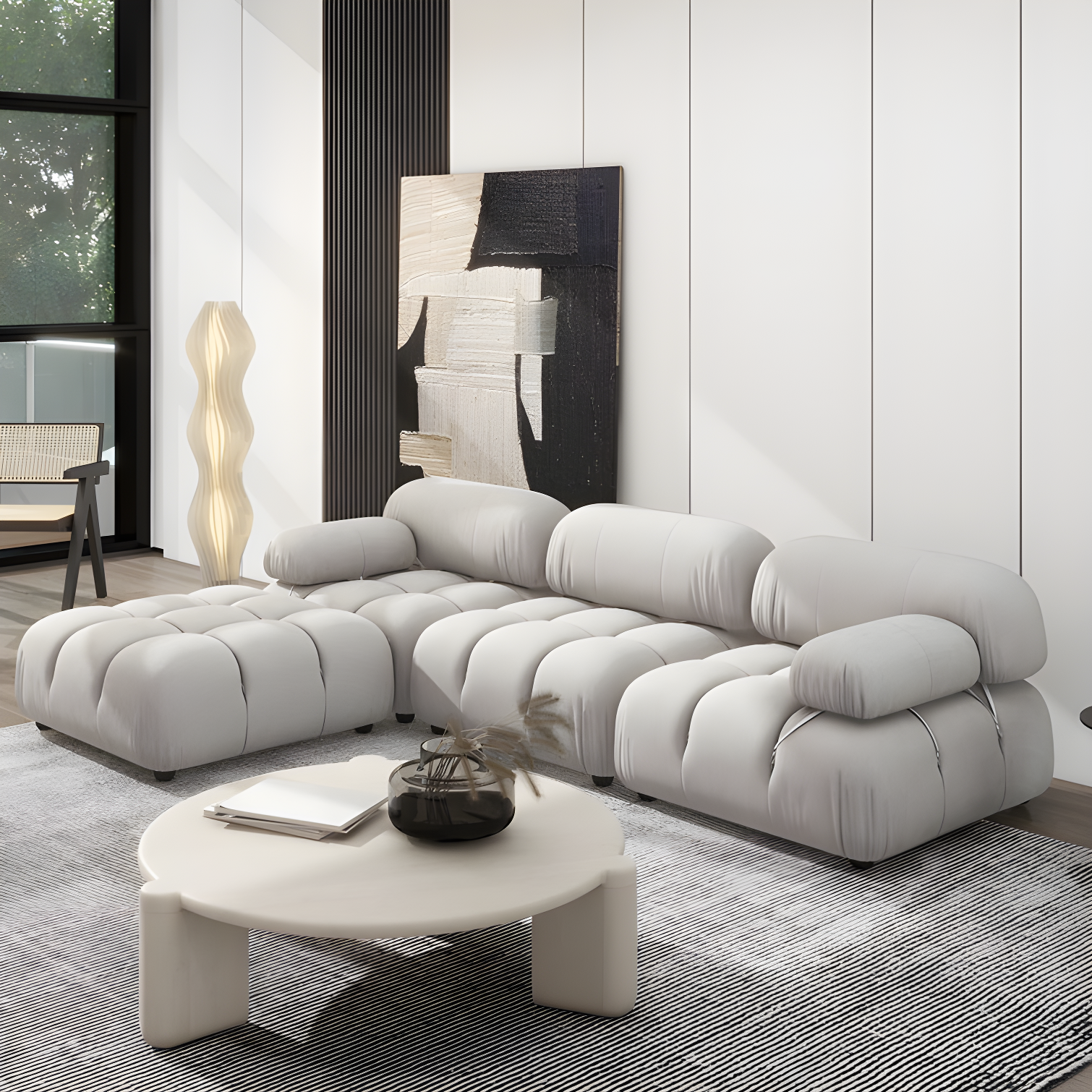 Sigma 4 - Piece Modular Upholstered Reversible L-Sectional