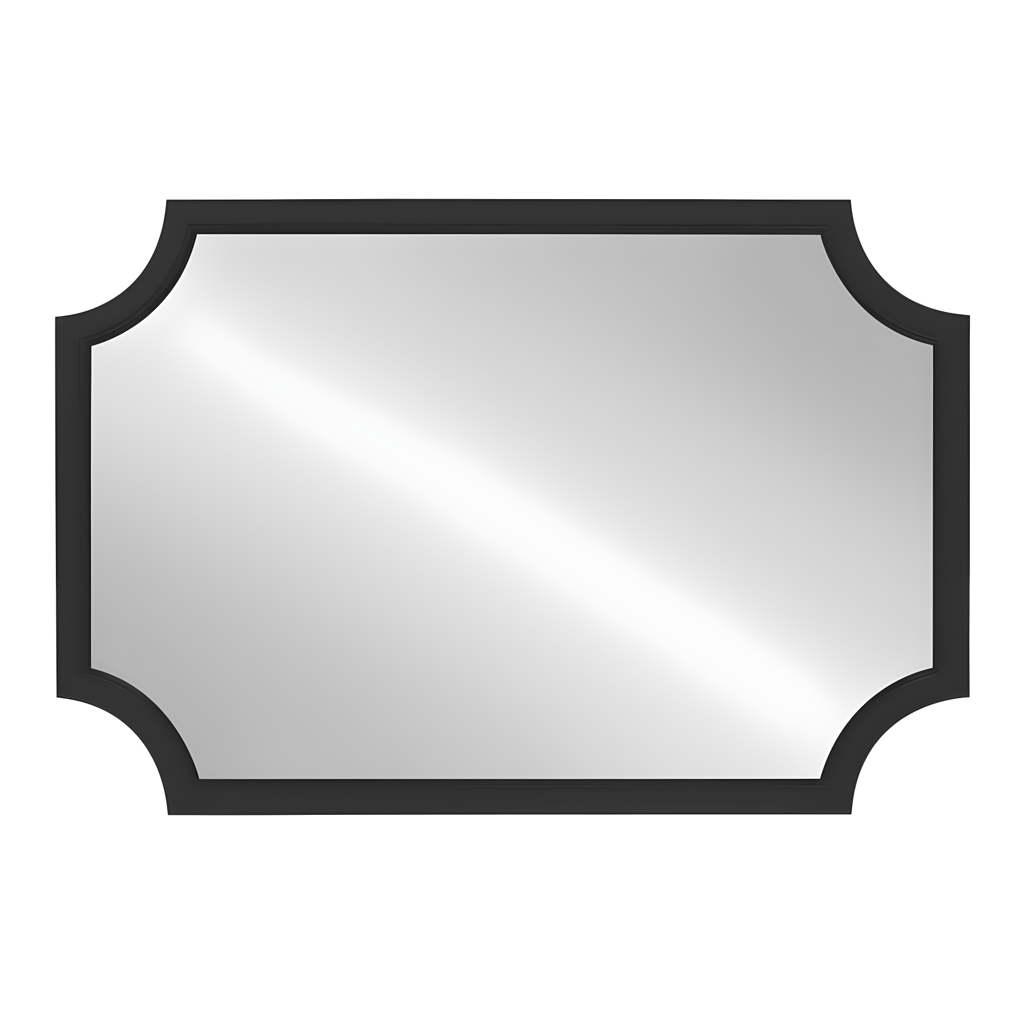 Kate and Laurel 24" x 36" Hogan Framed Scallop Wall Mirror Black : Modern Style, MDF Frame, No Assembly Required