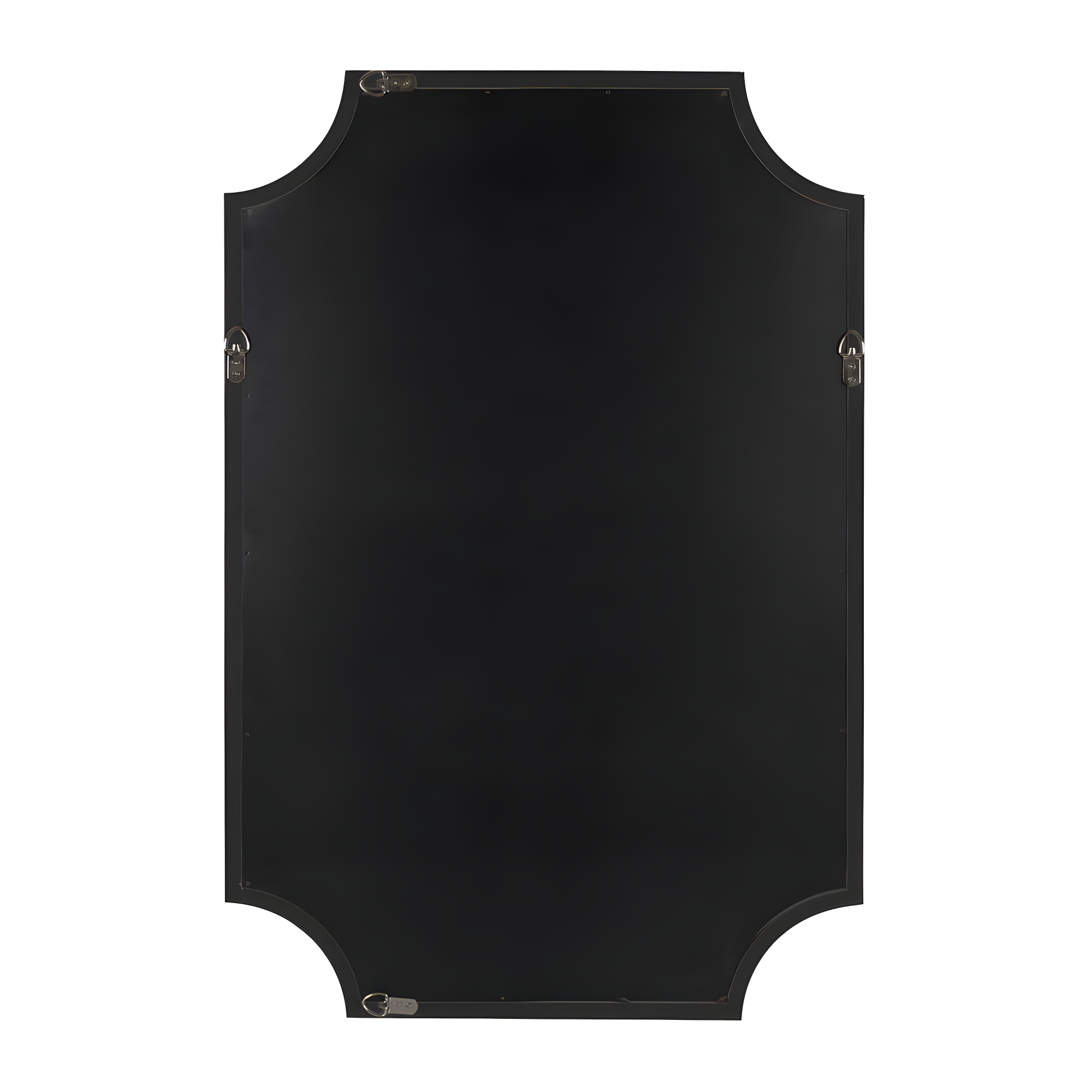 Kate and Laurel 24" x 36" Hogan Framed Scallop Wall Mirror Black : Modern Style, MDF Frame, No Assembly Required