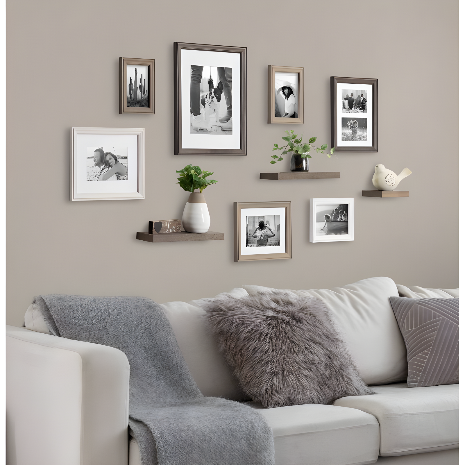 10pc Bordeaux Frame Box Set Gray/Brown - Kate & Laurel All Things Decor