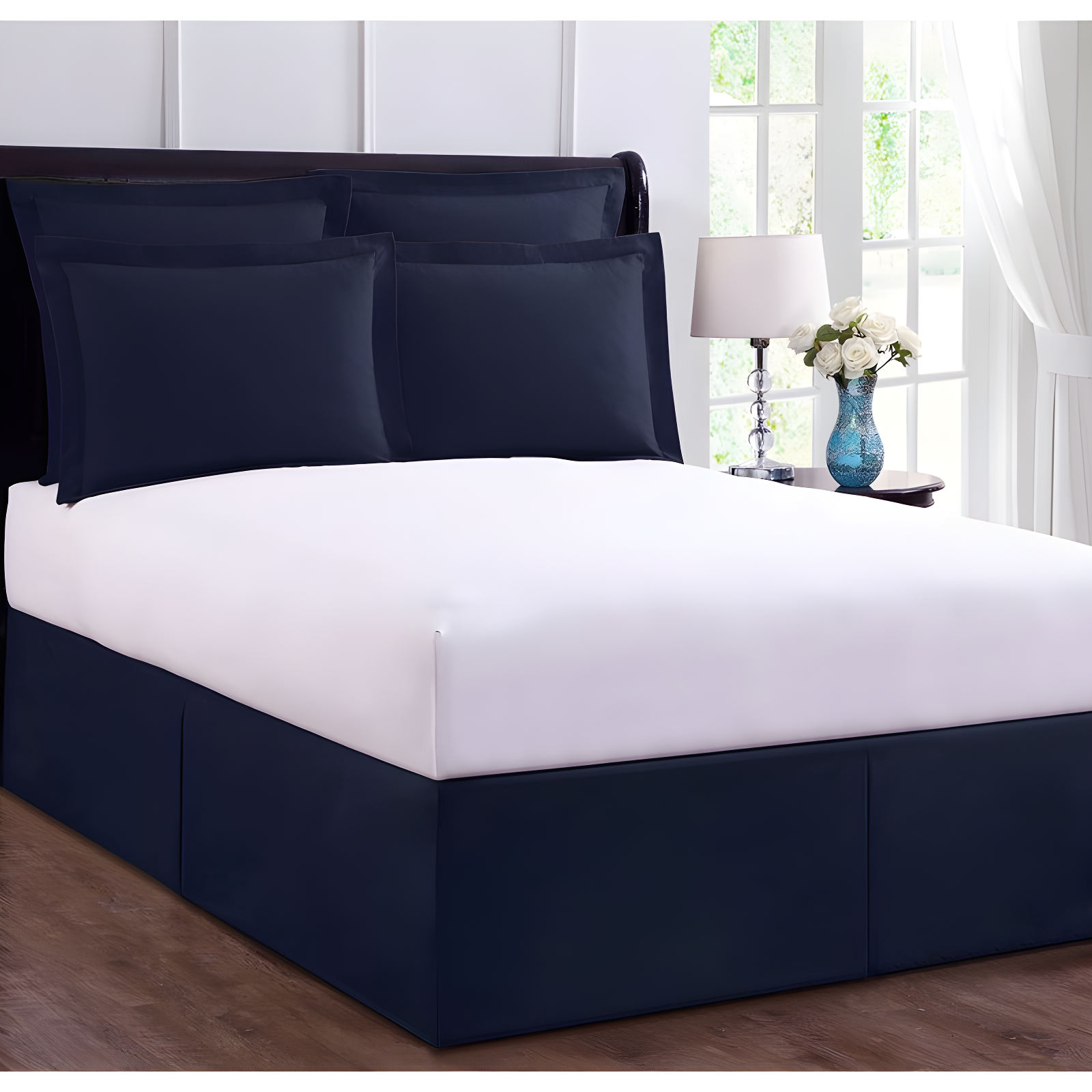 Fresh Ideas Pleated Wrinkle Resistant Wrap Around Bed Skirt
