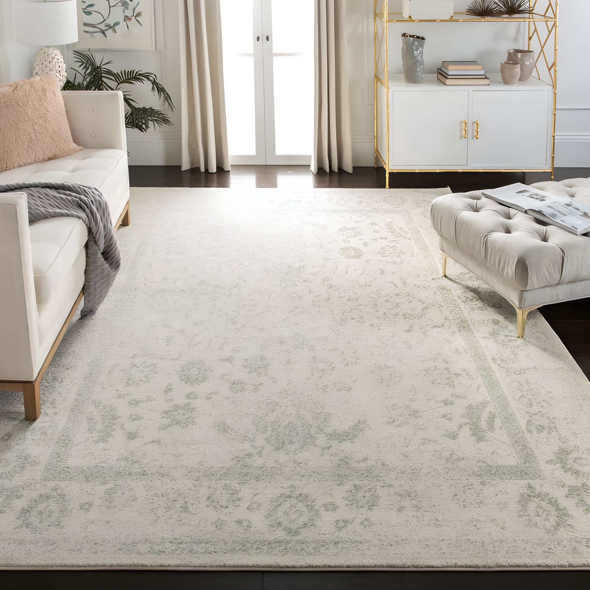 Adirondack ADR109 Machine Made Indoor Area Rug - Ivory/Sage - 9'x12' - Safavieh