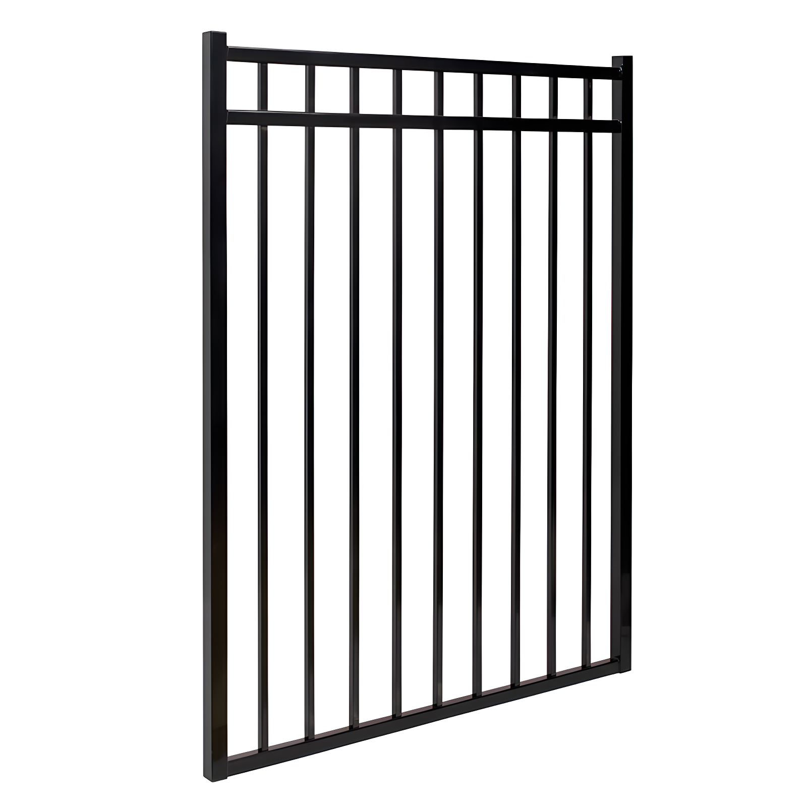 Fortress Building Products Athens 48'' H x 46.5'' W Gloss Black Metal Gate