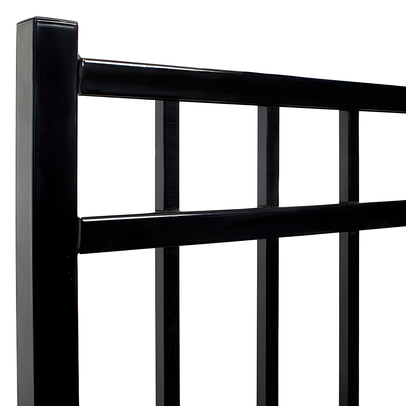 Fortress Building Products Athens 48'' H x 46.5'' W Gloss Black Metal Gate