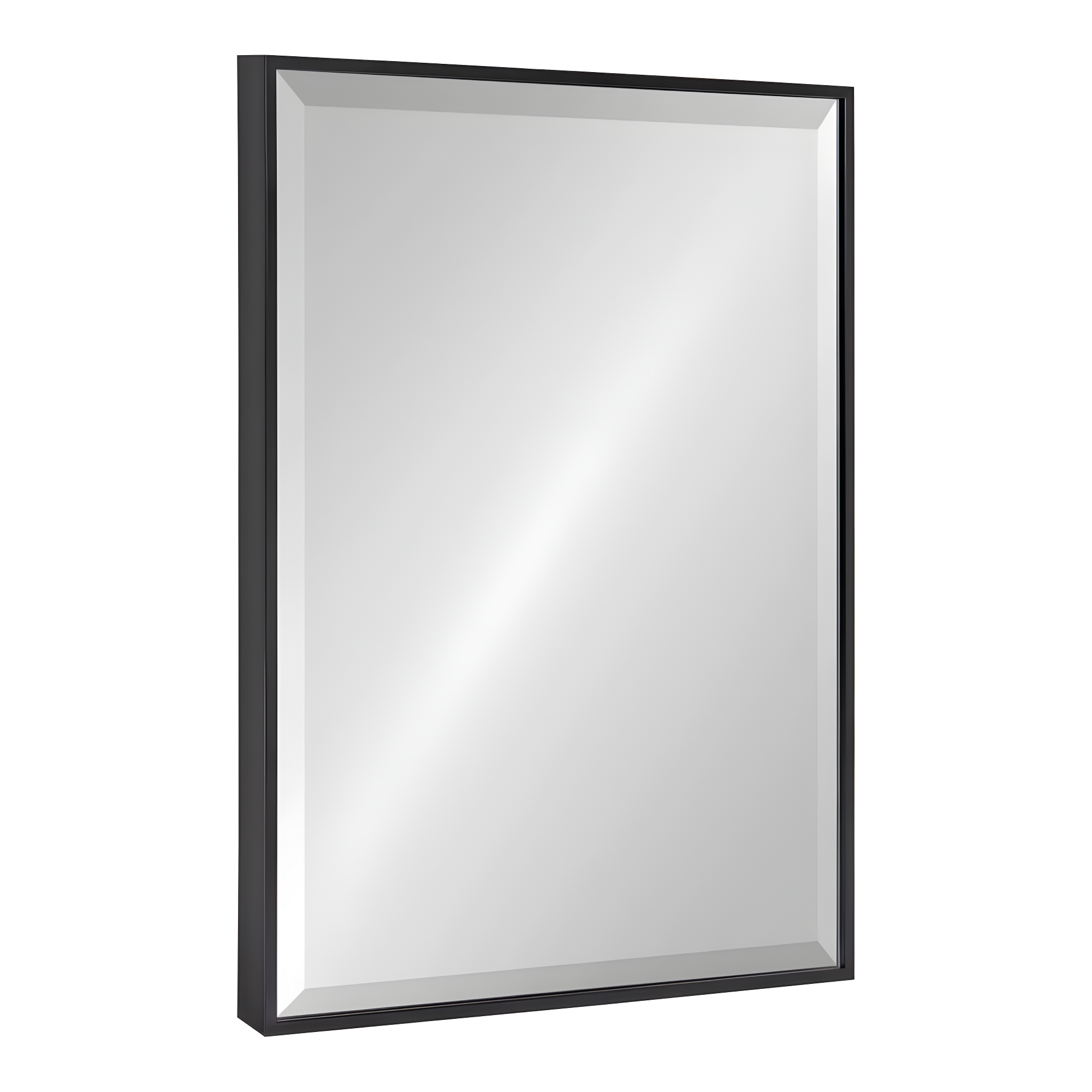 18.7" x 24.7" Rhodes Rectangle Wall Mirror Black - Kate & Laurel All Things Decor: Beveled, Plastic Frame, Easy to Hang