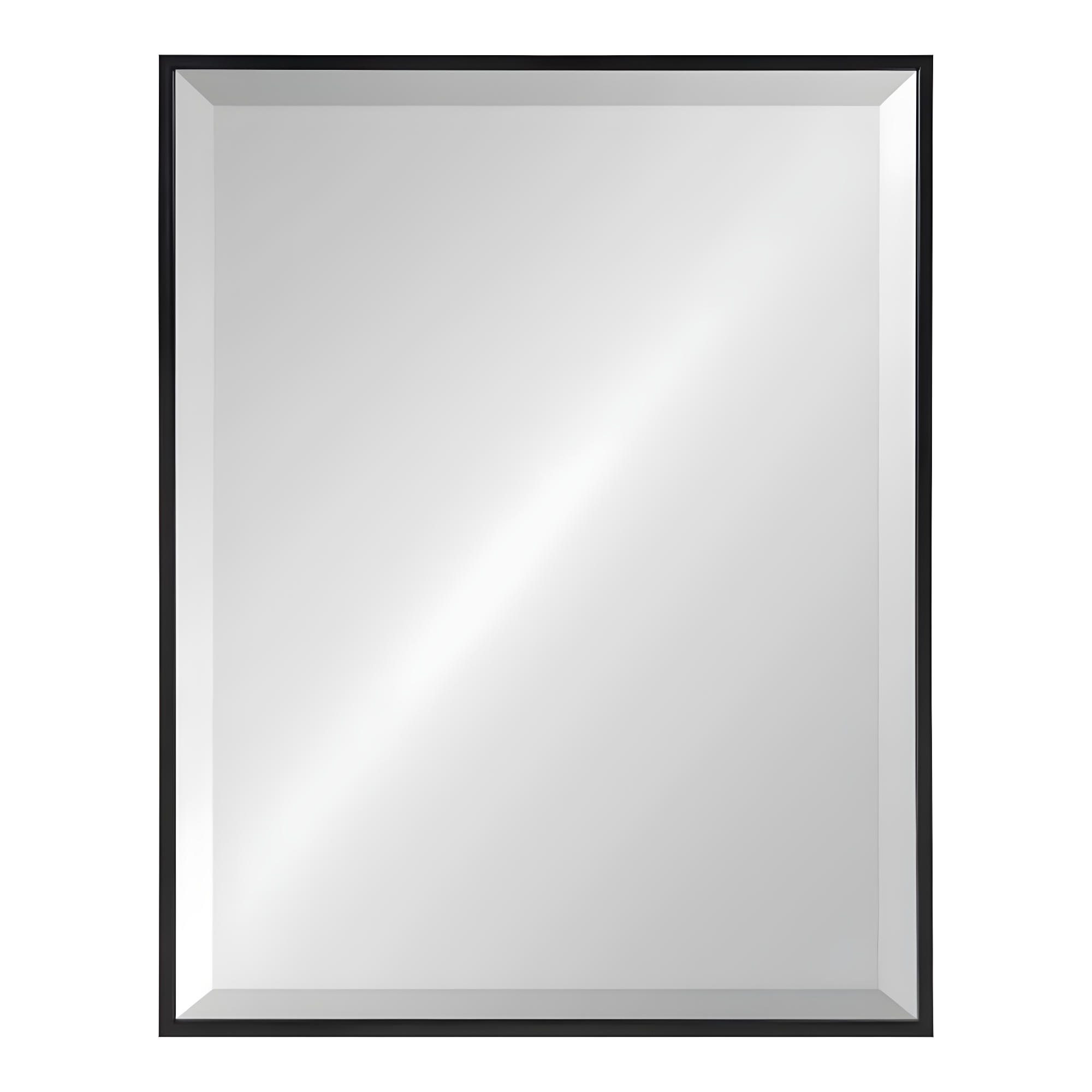 18.7" x 24.7" Rhodes Rectangle Wall Mirror Black - Kate & Laurel All Things Decor: Beveled, Plastic Frame, Easy to Hang