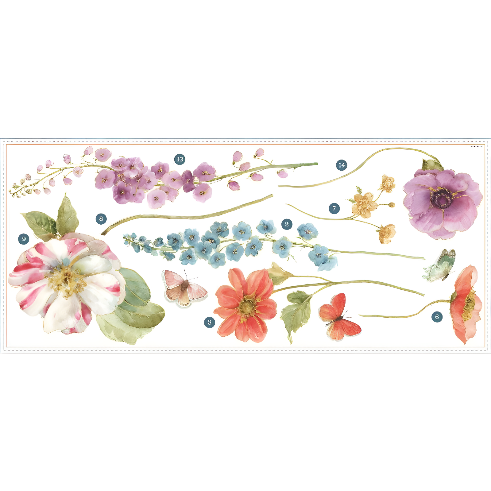Lisa Audit Garden Flowers Peel and Stick Giant Wall Decal - RoomMates: Removable Floral Home Decor
