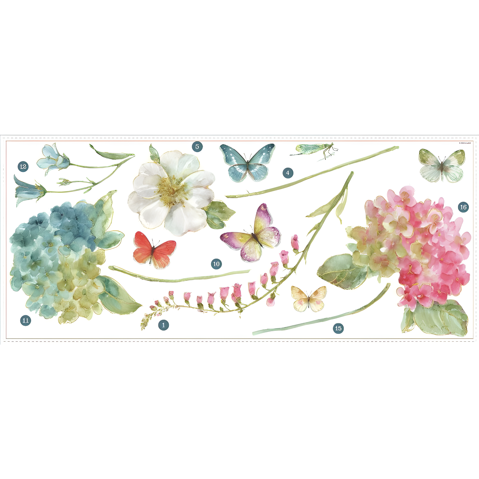 Lisa Audit Garden Flowers Peel and Stick Giant Wall Decal - RoomMates: Removable Floral Home Decor