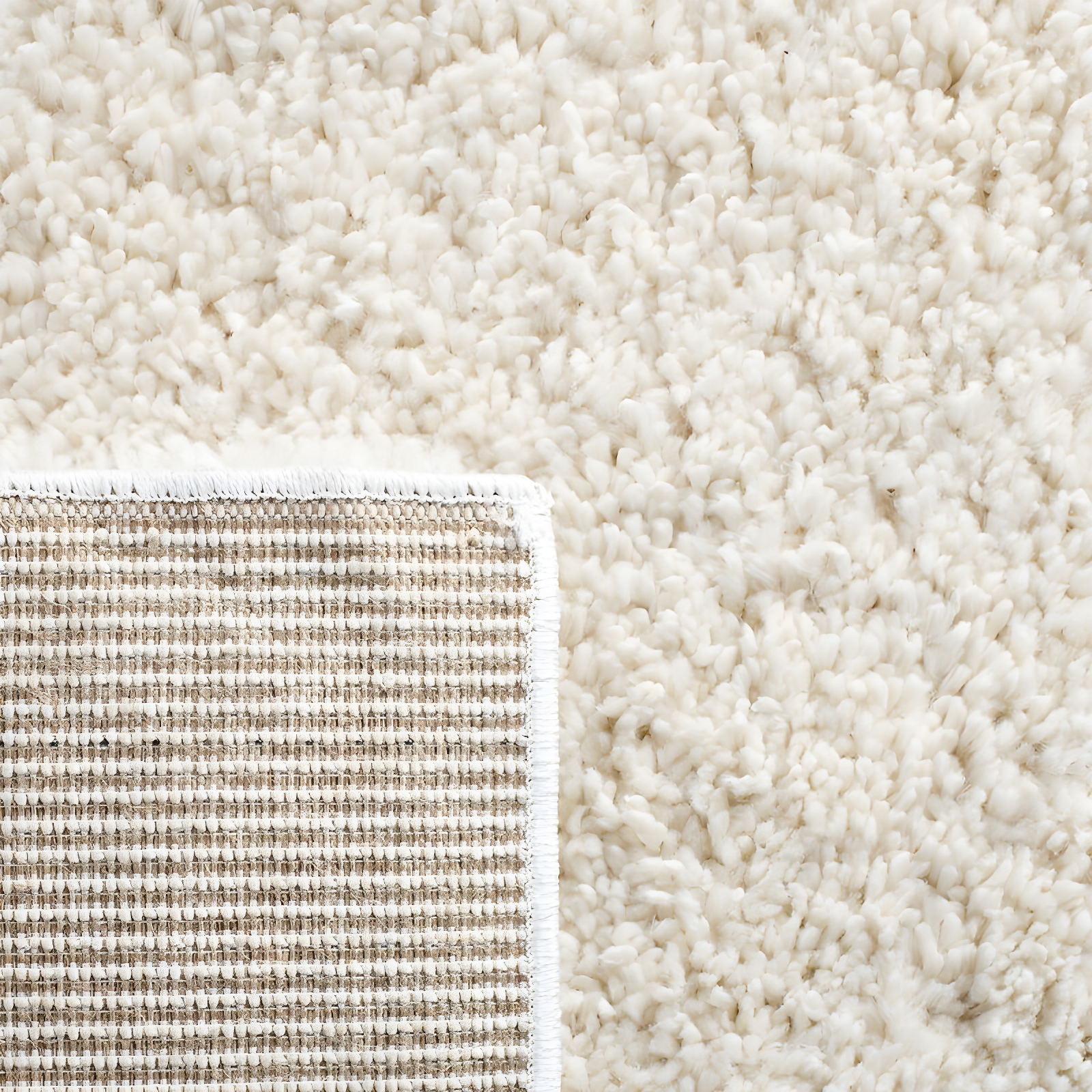 August Shag 900 AUG900 Power Loomed Indoor Area Rug - Ivory - 6'7"x6'7" - Safavieh
