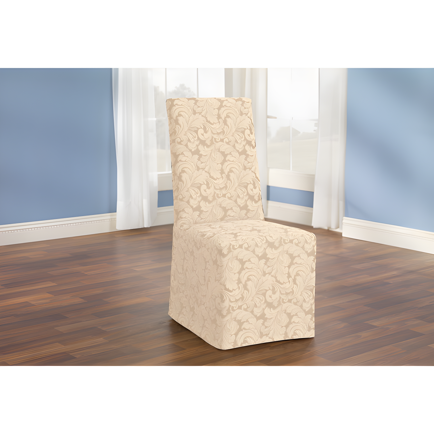Scroll Classic Box Cushion Dining Chair Slipcover