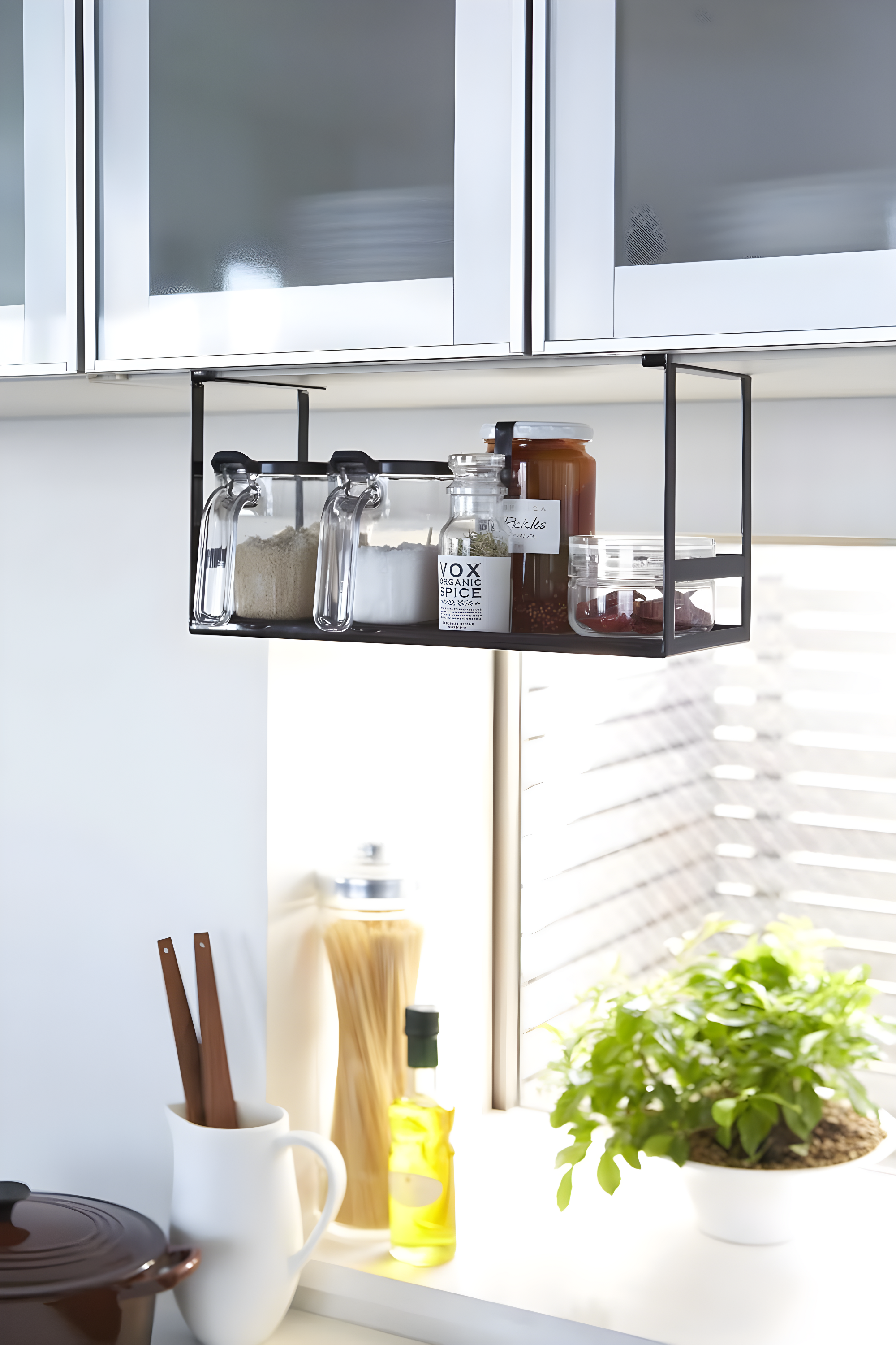 Yamazaki Home Yamazaki Home Under Shelf Spice Rack And Organizer For Kitchen Cabinets, Steel, Undershelf