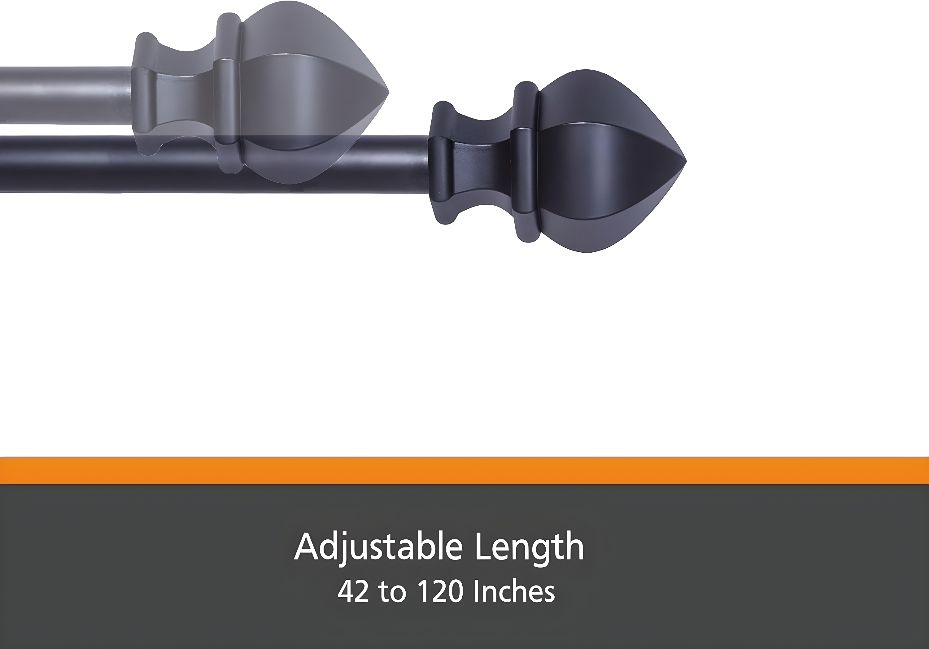 Kenney Steel Overall Width Single Curtain Rod