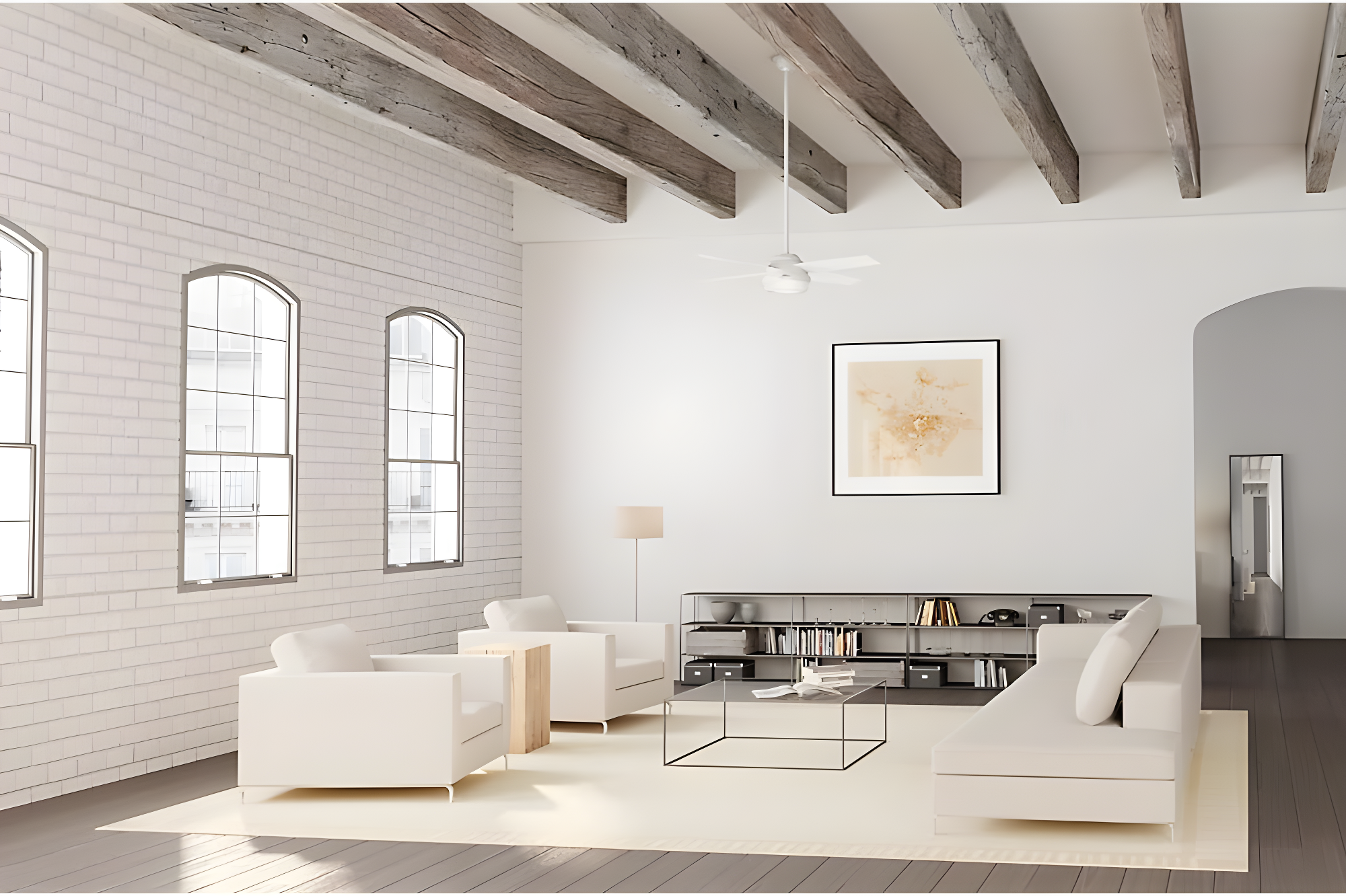 Dempsey 52" 4 - Blade Contemporary Indoor Ceiling Fan with Lights and Remote