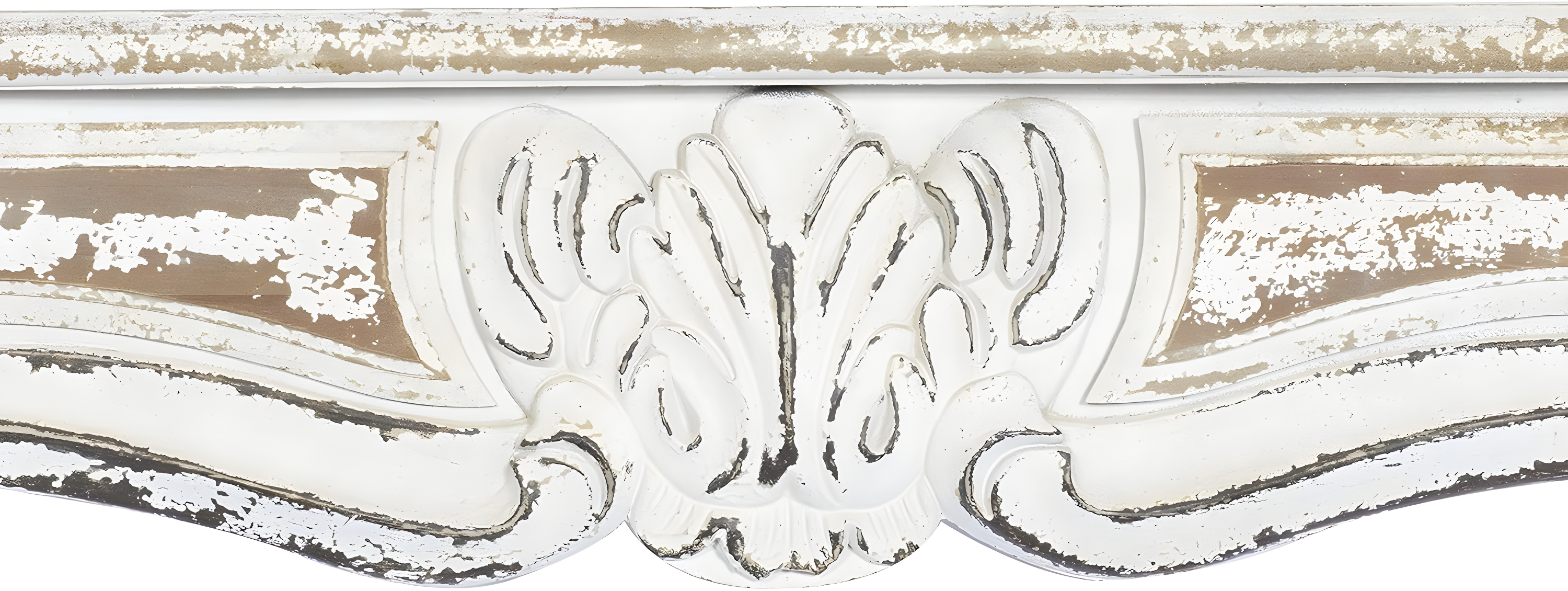 One Allium Way® Goodland White Wood 1 Shelf Scroll Wall Shelf 36" x 6" x 9"