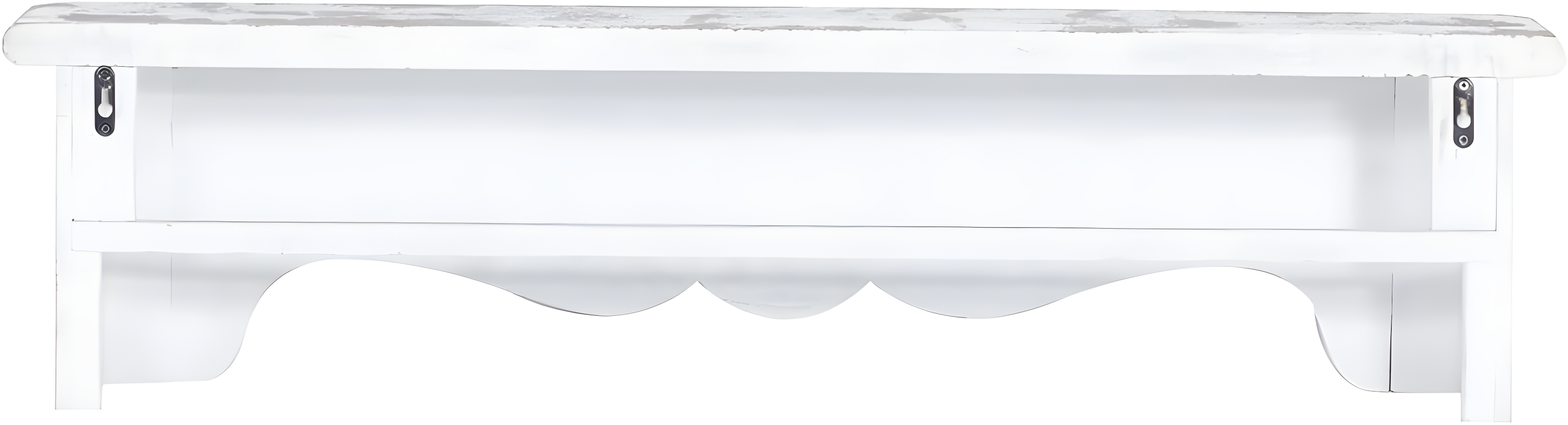 One Allium Way® Goodland White Wood 1 Shelf Scroll Wall Shelf 36" x 6" x 9"