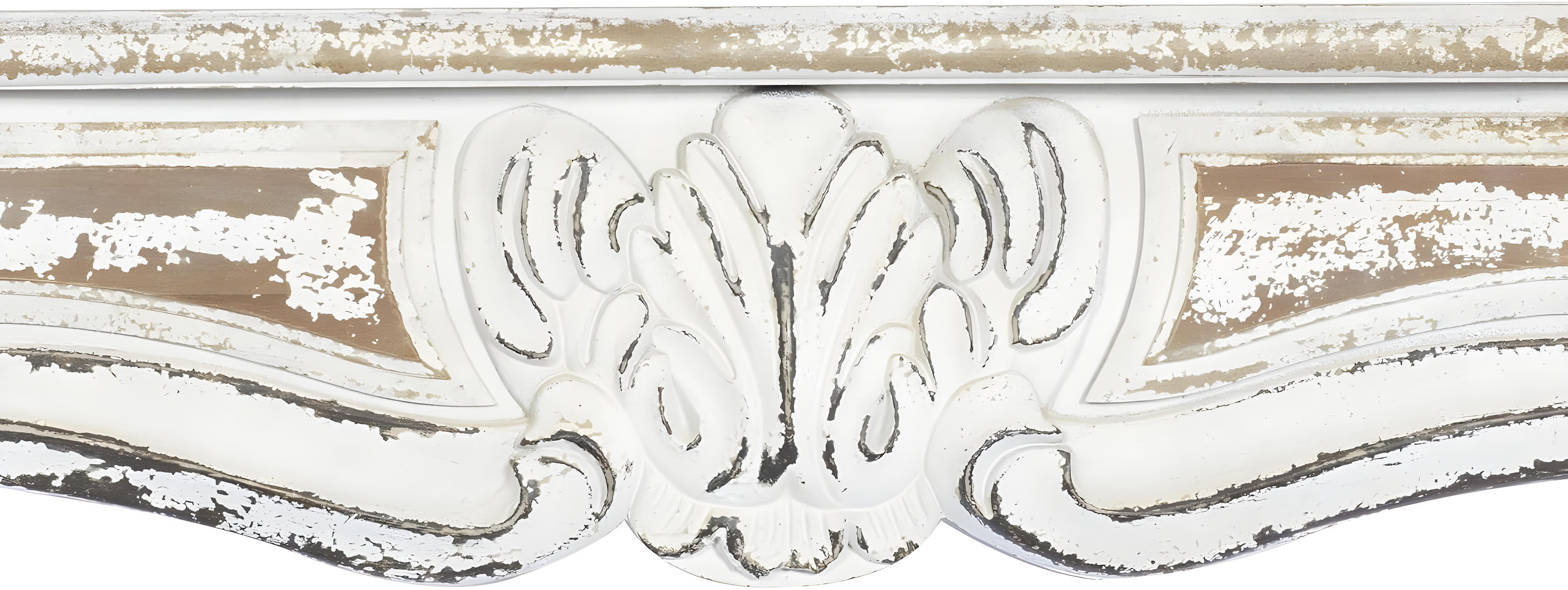 One Allium Way® Goodland White Wood 1 Shelf Scroll Wall Shelf 36" x 6" x 9"