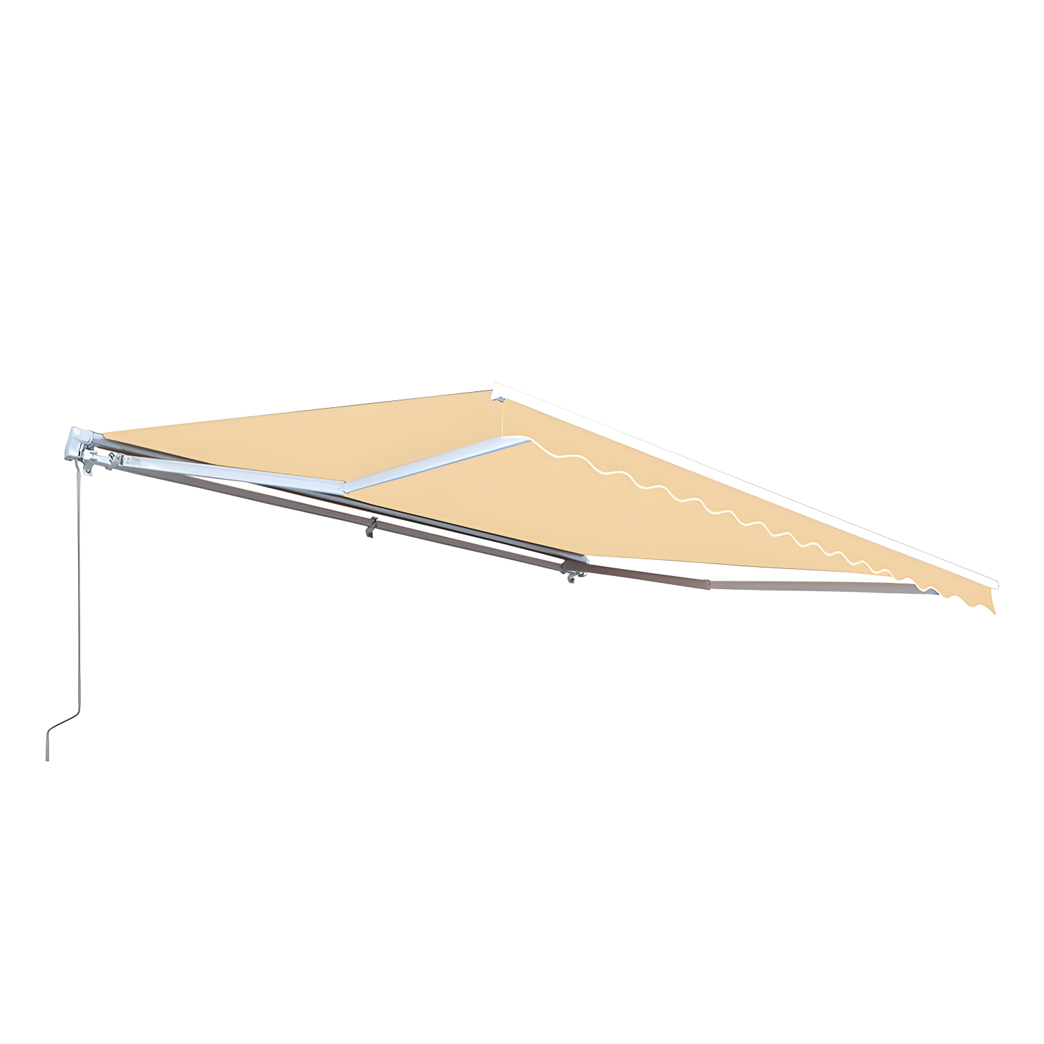 Motorized Retractable White Frame Patio Awning