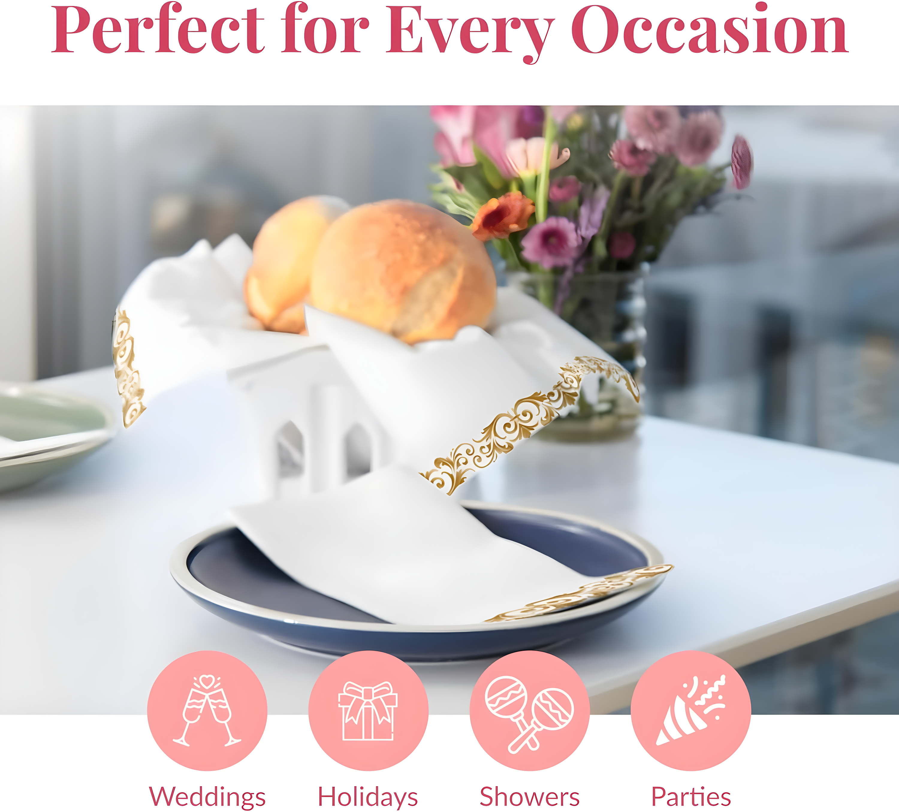 Prestee Feel Disposable Napkins-50 Linen, White