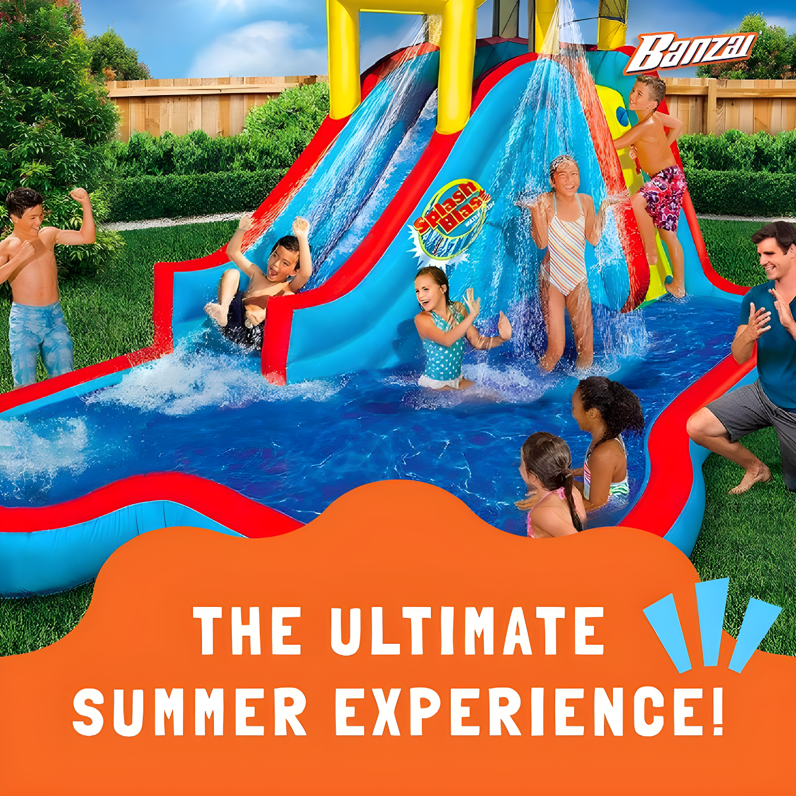 Banzai Slide N Soak Splash Park Inflatable Outdoor Kids Water Park Play Center & Reviews | Wayfair