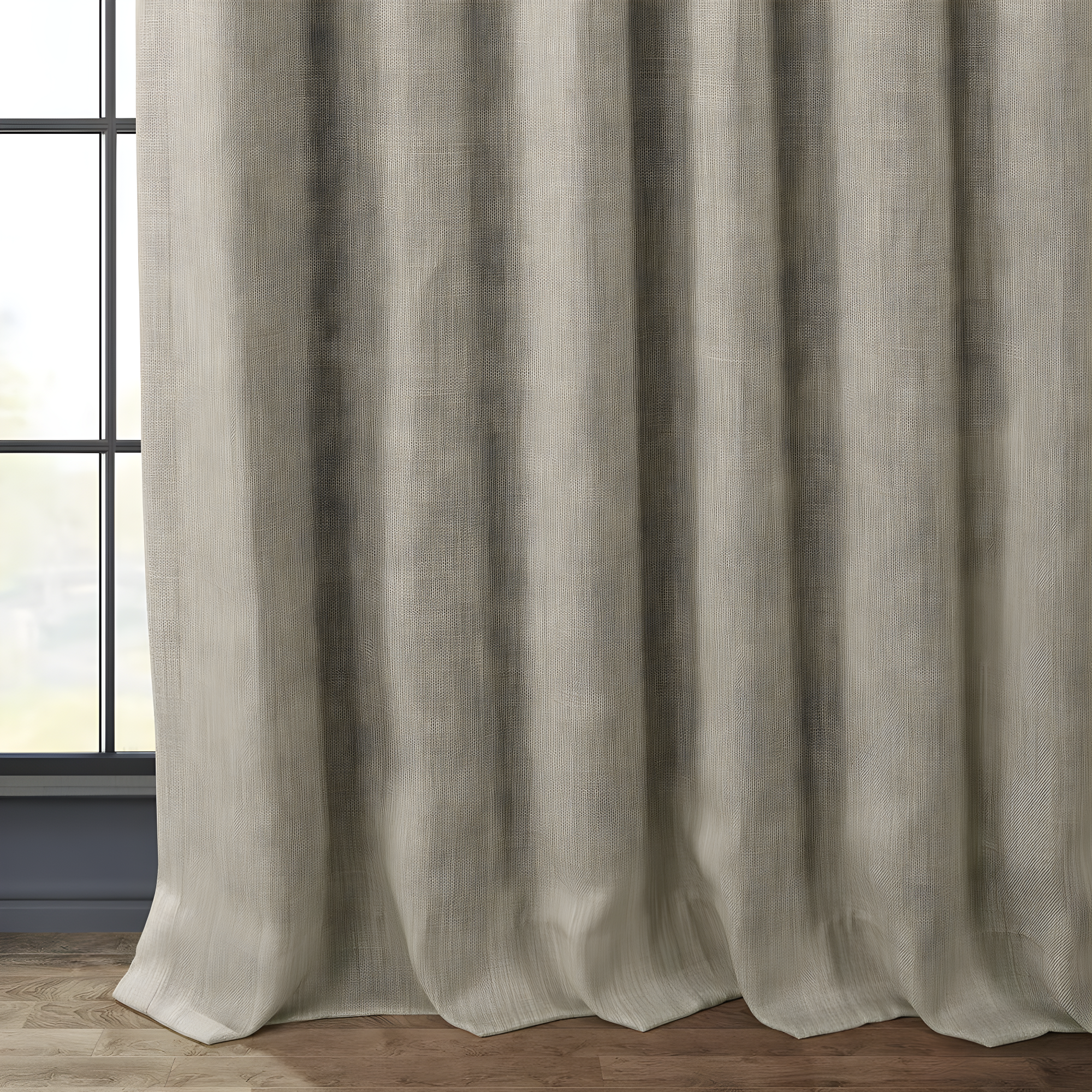 HPD Half Price Drapes Oatmeal Faux Linen Room Darkening Curtains for Bedroom & Living Room Curtains (1 Panel), Door & Window Curtains 108 inches long, Rod Pocket curtains & drapes, 50W X 108L