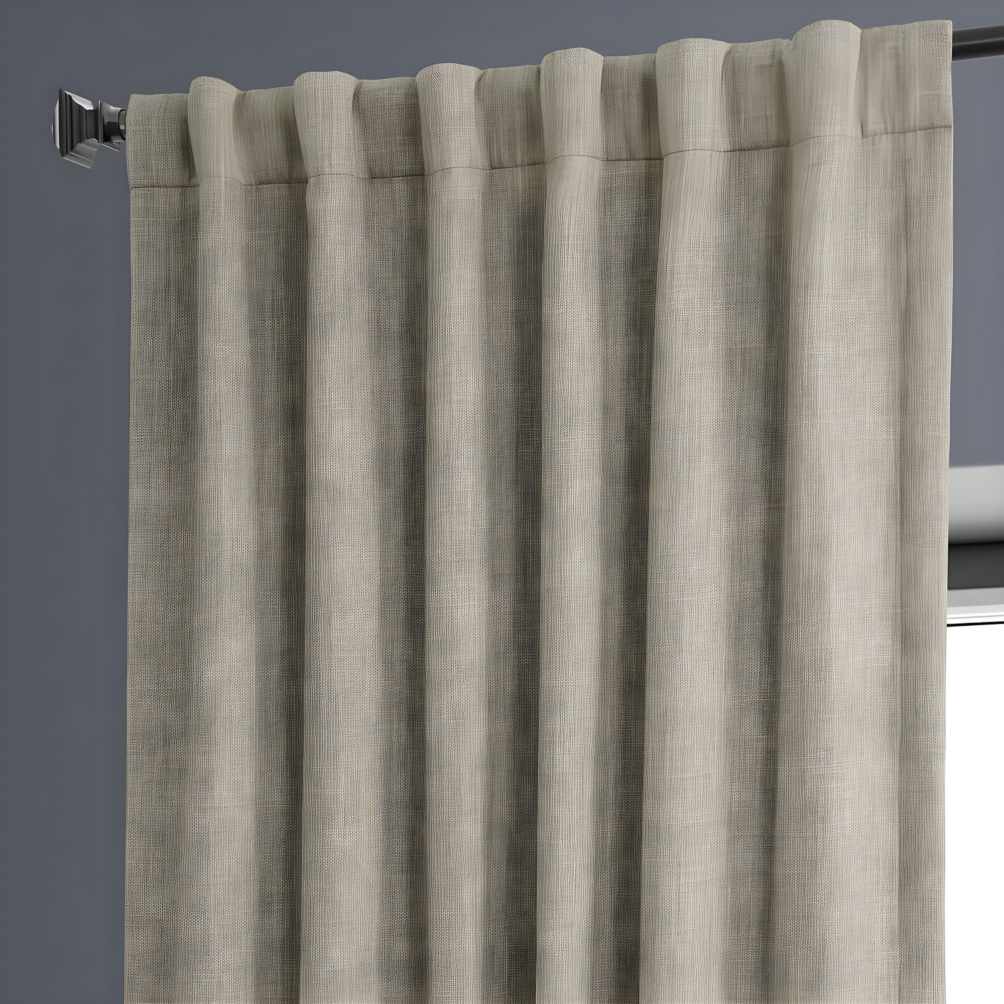HPD Half Price Drapes Oatmeal Faux Linen Room Darkening Curtains for Bedroom & Living Room Curtains (1 Panel), Door & Window Curtains 108 inches long, Rod Pocket curtains & drapes, 50W X 108L