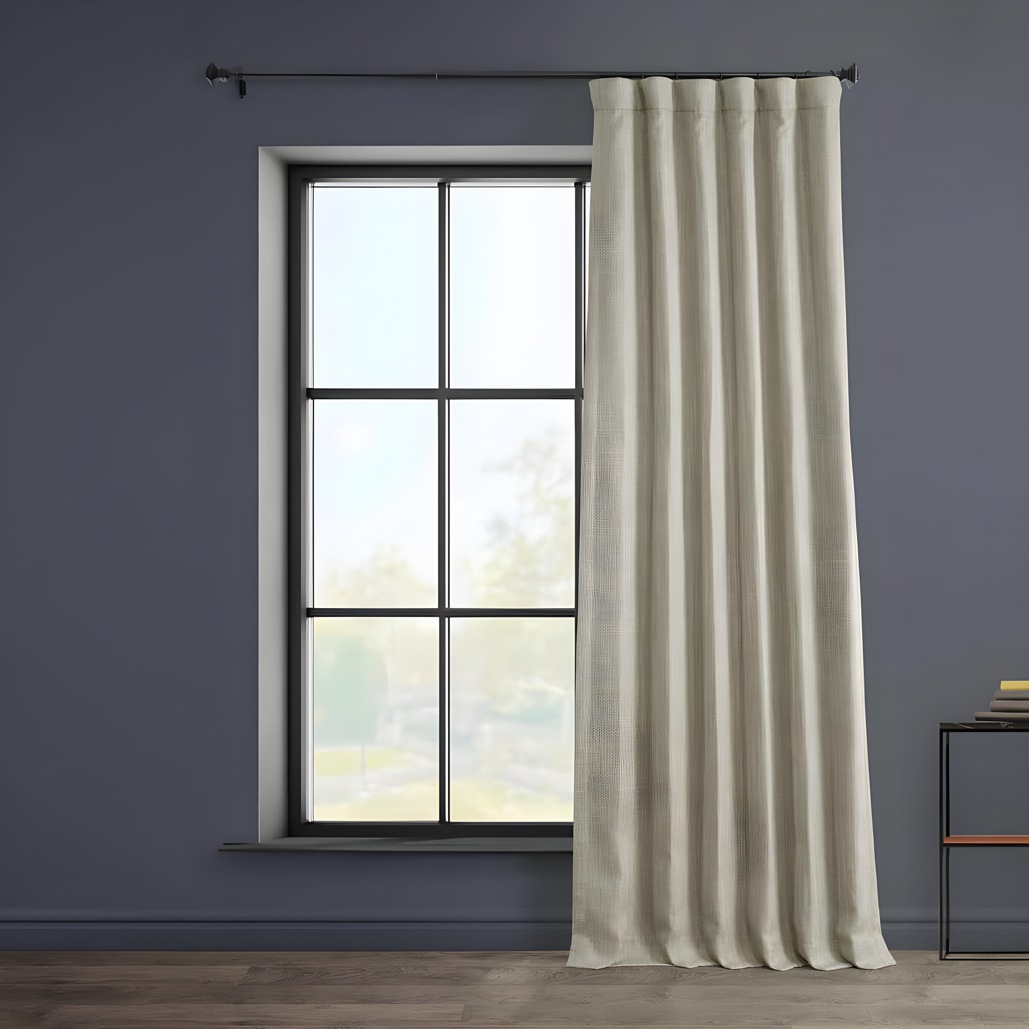 HPD Half Price Drapes Oatmeal Faux Linen Room Darkening Curtains for Bedroom & Living Room Curtains (1 Panel), Door & Window Curtains 108 inches long, Rod Pocket curtains & drapes, 50W X 108L